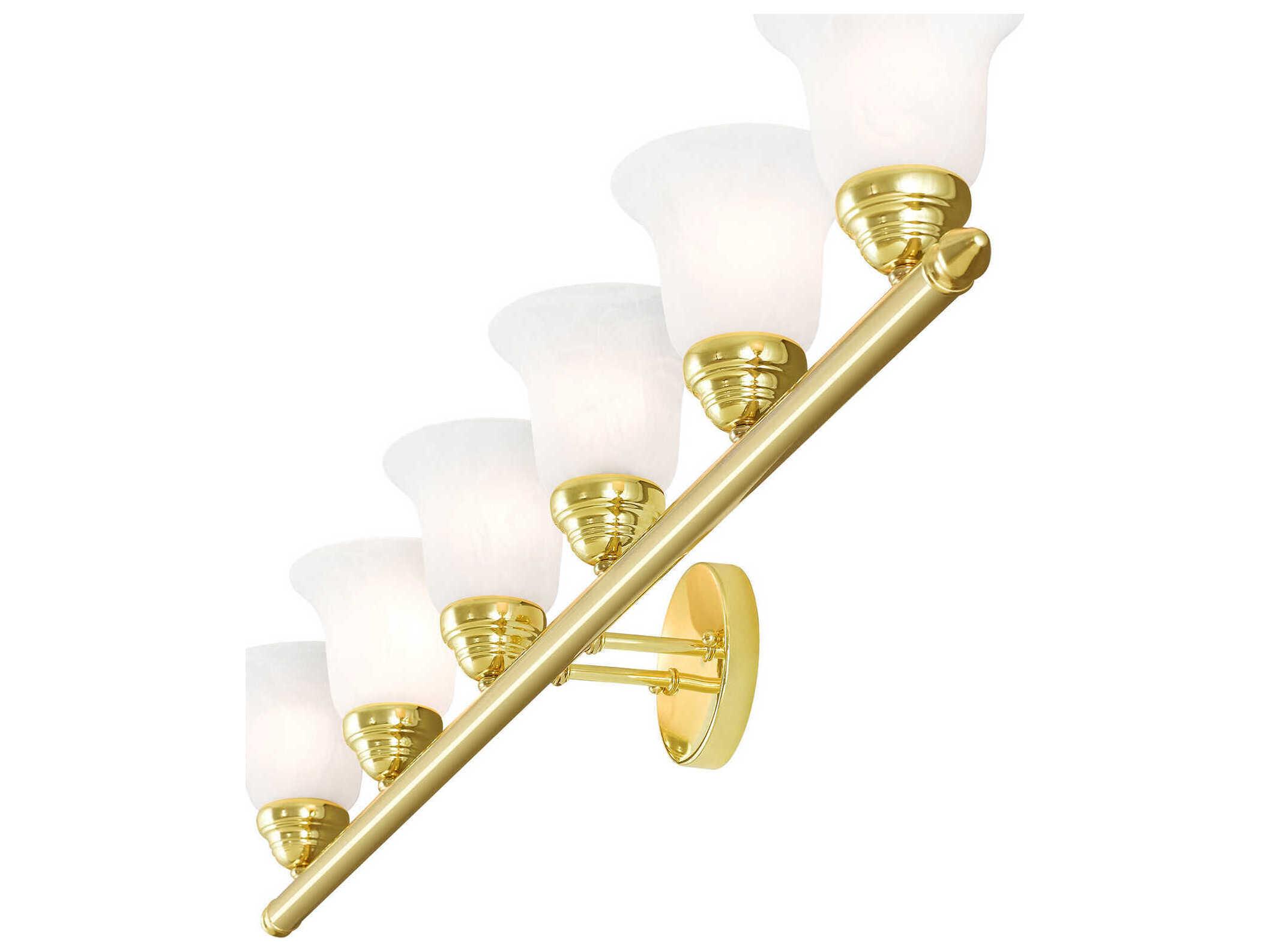 Livex Lighting Neptune 6-Light Polished Brass Glass Vanity Light