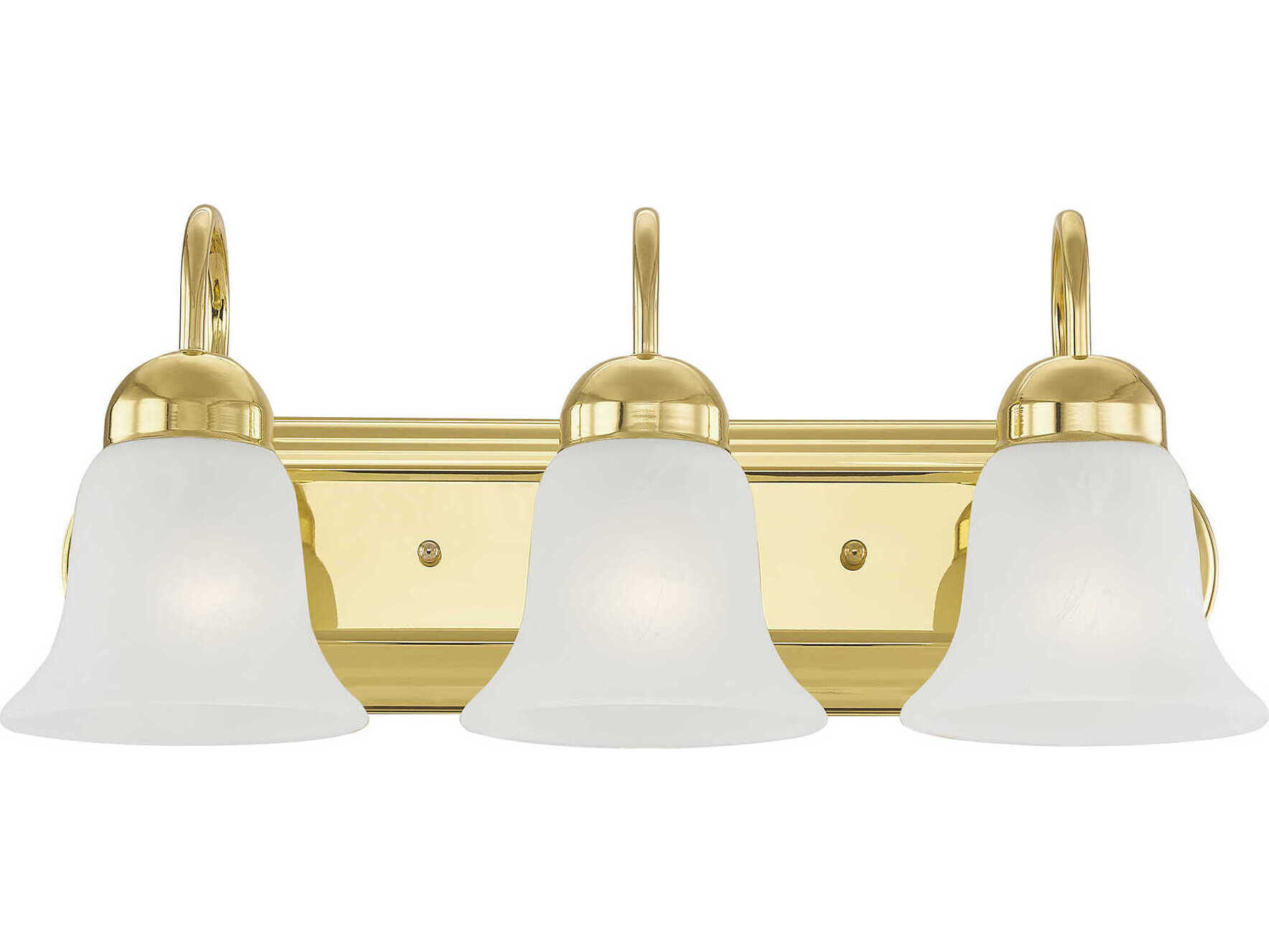 Livex Lighting Riviera 3-Light Polished Brass Glass Vanity Light
