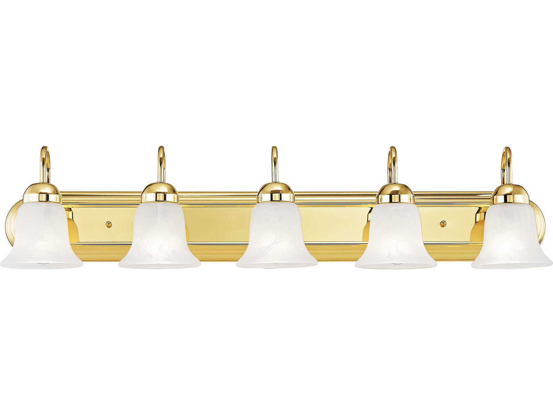 Livex Lighting Riviera 5-Light Polished Brass Glass Vanity Light