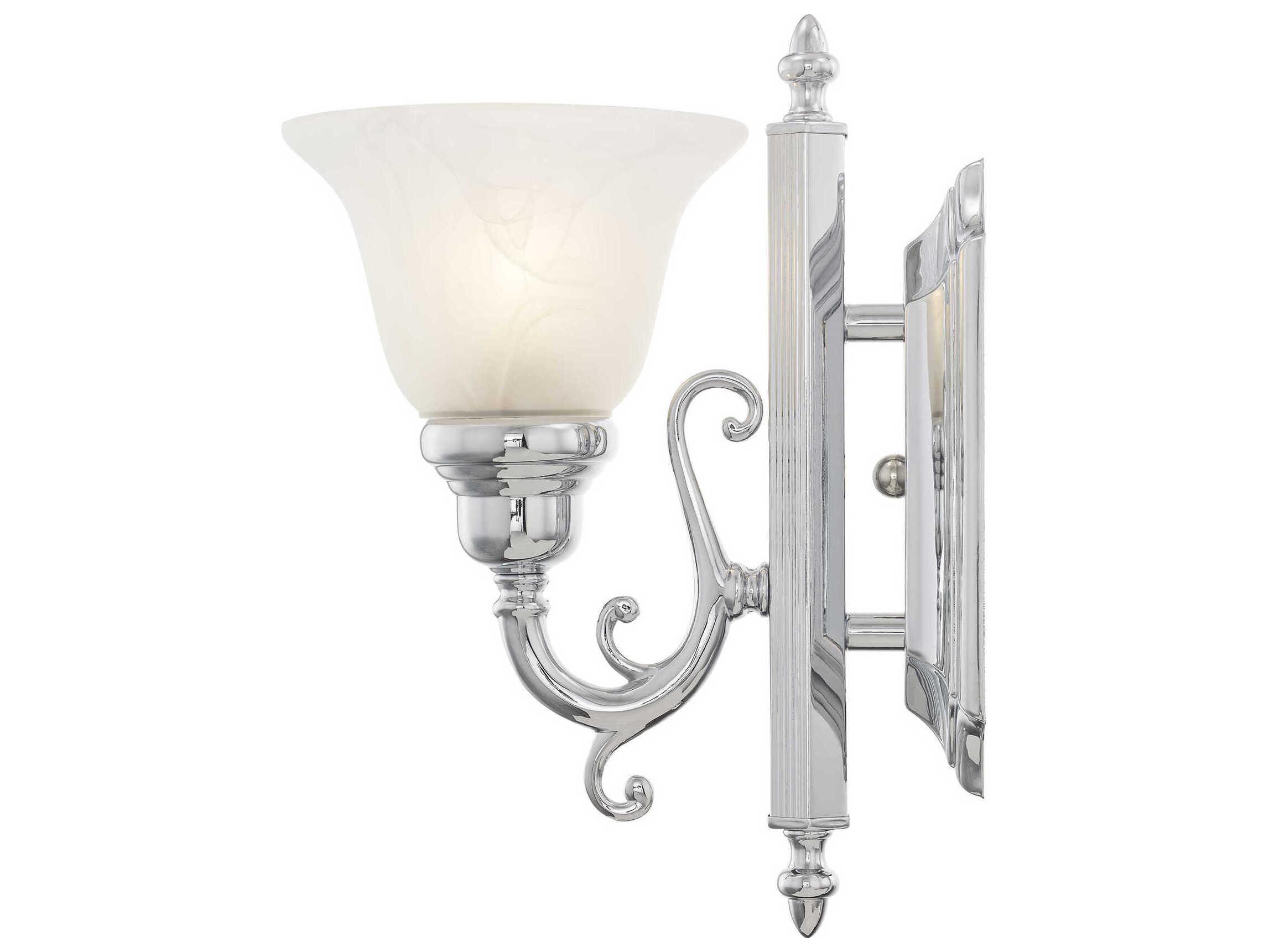 Livex Lighting French Regency 1-Light Polished Chrome Glass Wall Sconce
