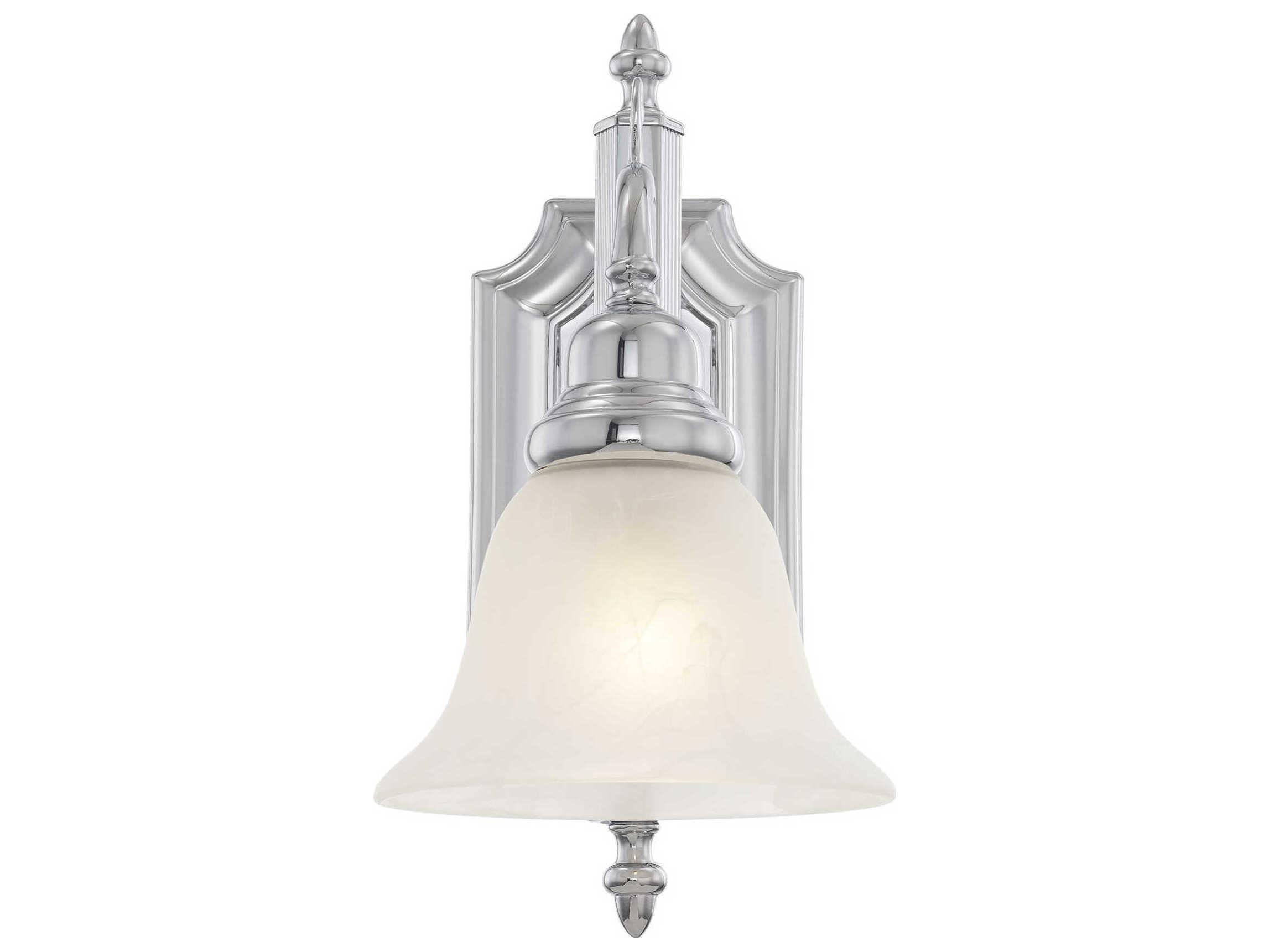 Livex Lighting French Regency 1-Light Polished Chrome Glass Wall Sconce