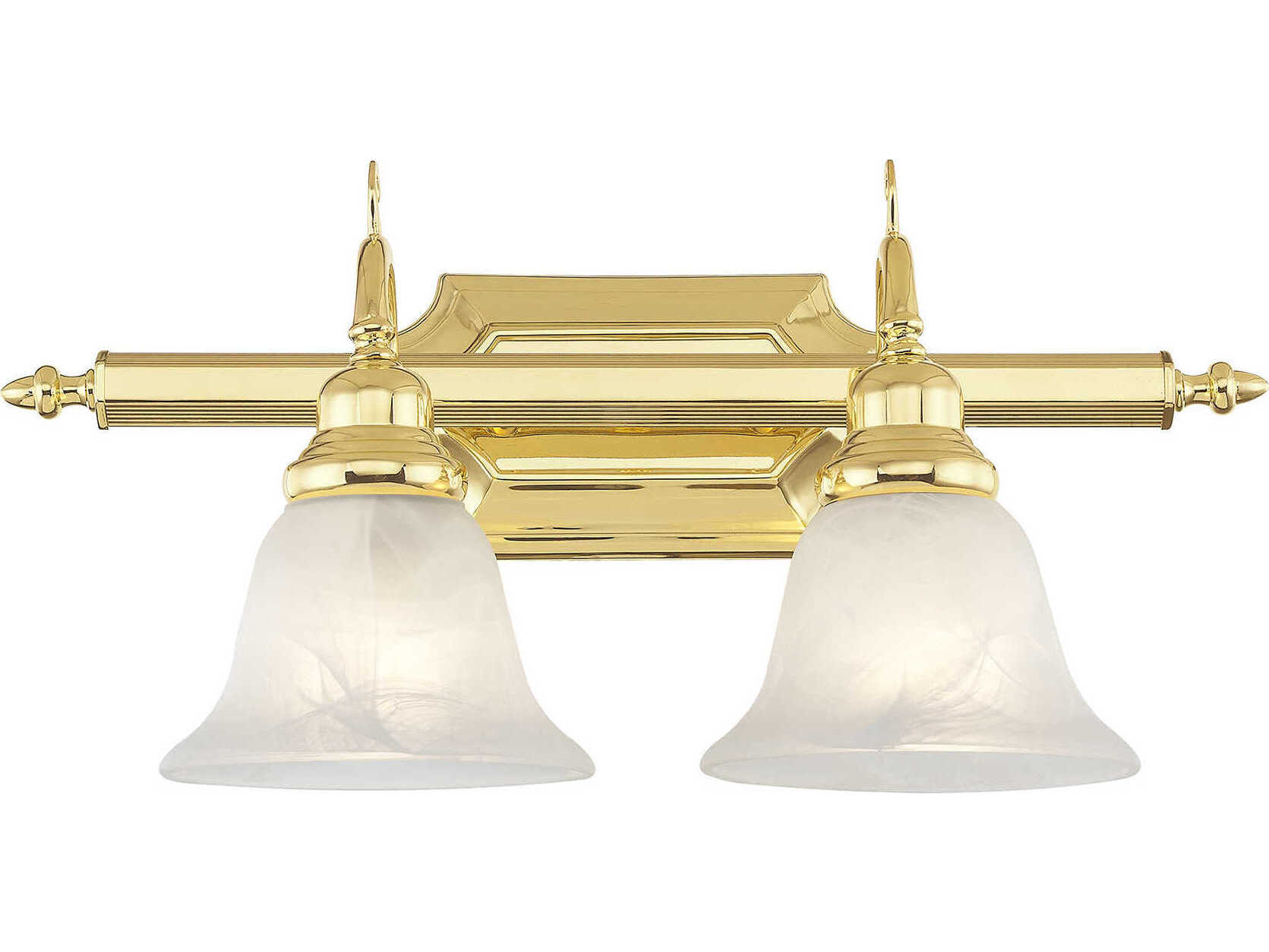 Livex Lighting French Regency 2-Light Polished Brass Glass Vanity Light
