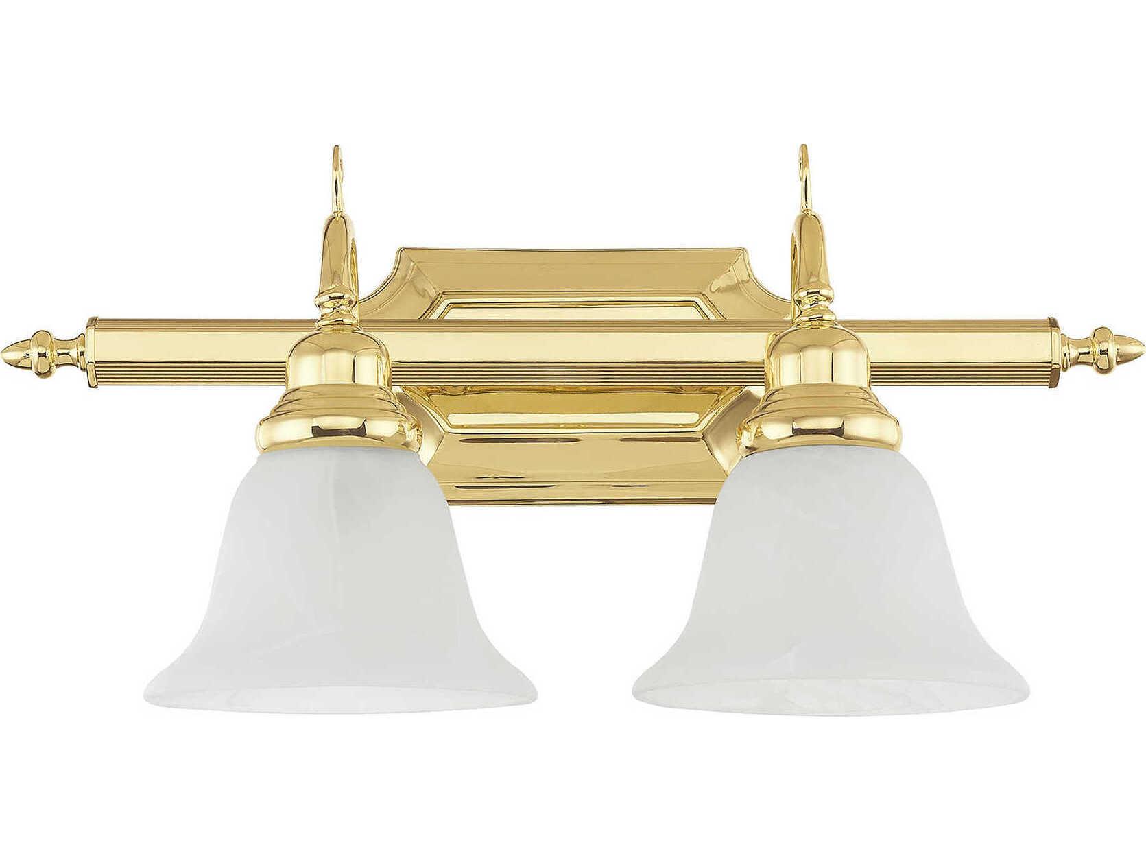 Livex Lighting French Regency 2-Light Polished Brass Glass Vanity Light
