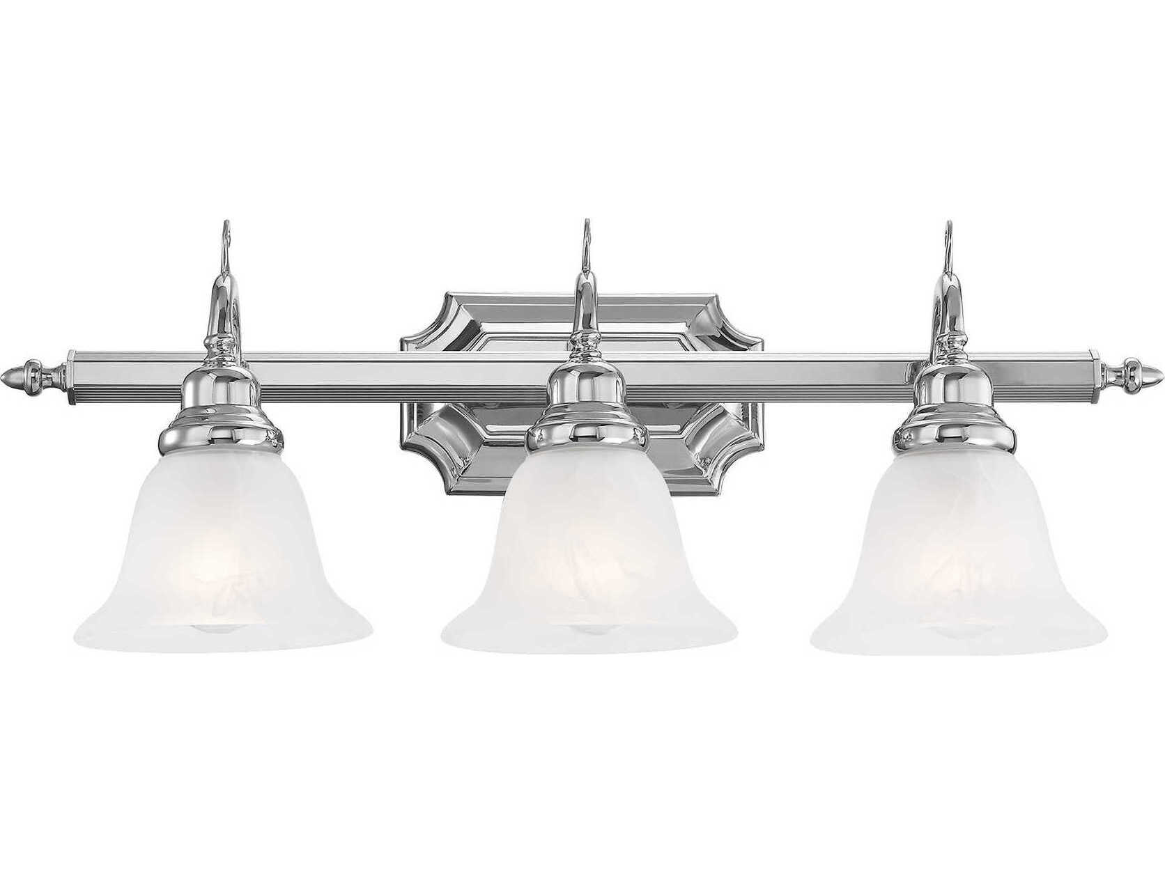Livex Lighting French Regency 3-Light Polished Chrome Glass Vanity Light
