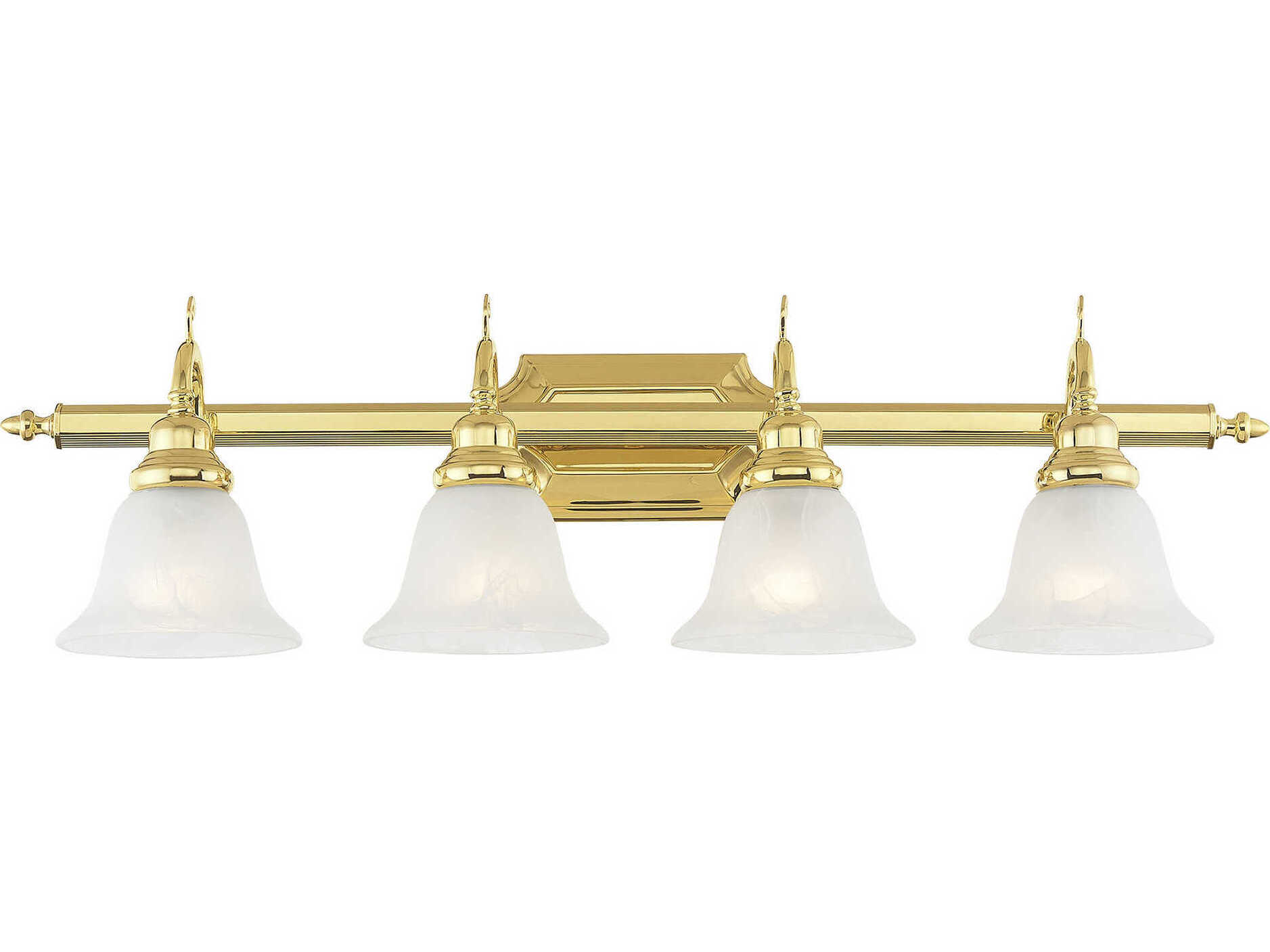Livex Lighting French Regency 4-Light Polished Brass Glass Vanity Light