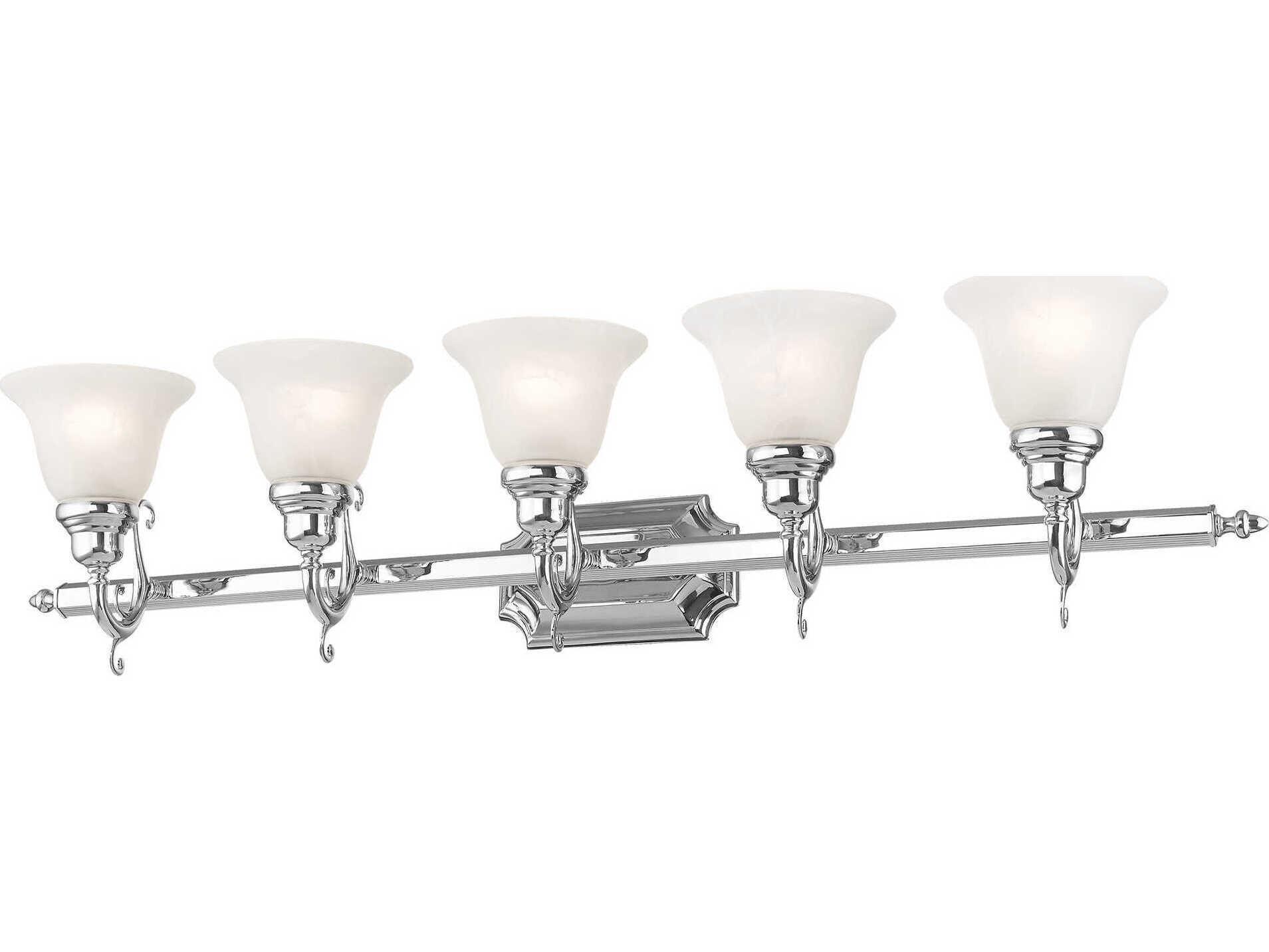 Livex Lighting French Regency 5-Light Polished Chrome Glass Vanity Light