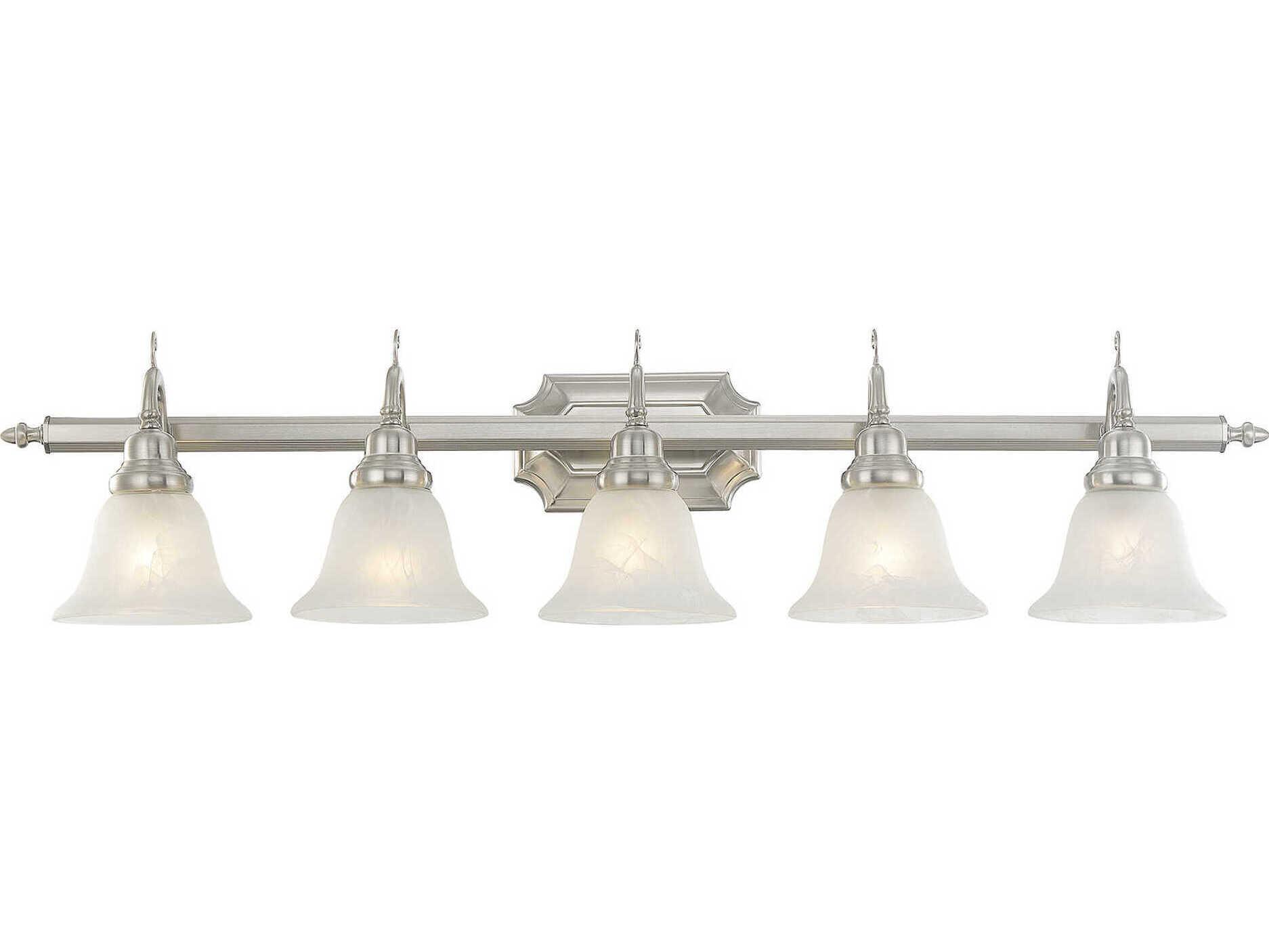 Livex Lighting French Regency 5-Light Brushed Nickel Glass Vanity Light