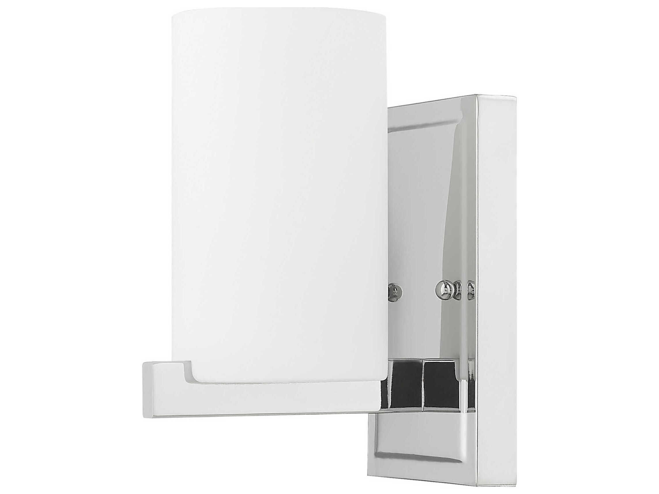 Livex Lighting Astoria 1-Light Polished Chrome Glass Wall Sconce