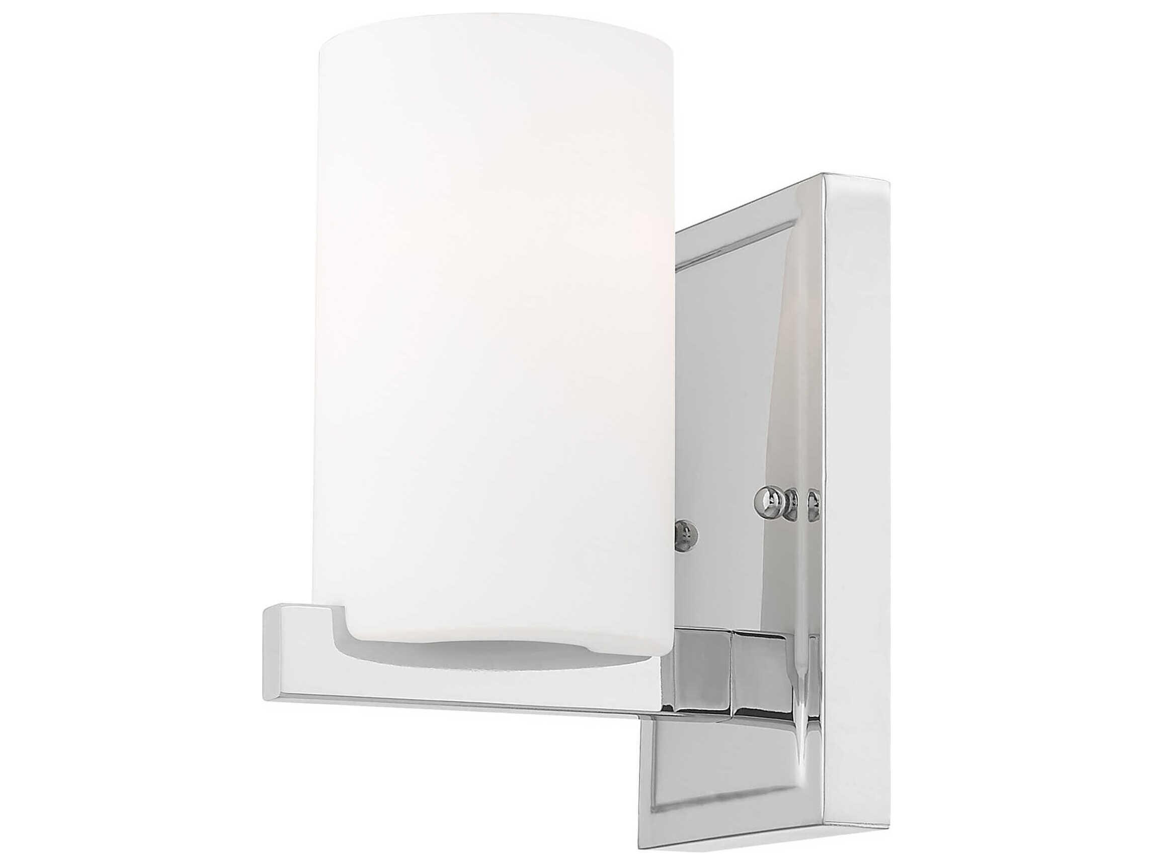 Livex Lighting Astoria 1-Light Polished Chrome Glass Wall Sconce