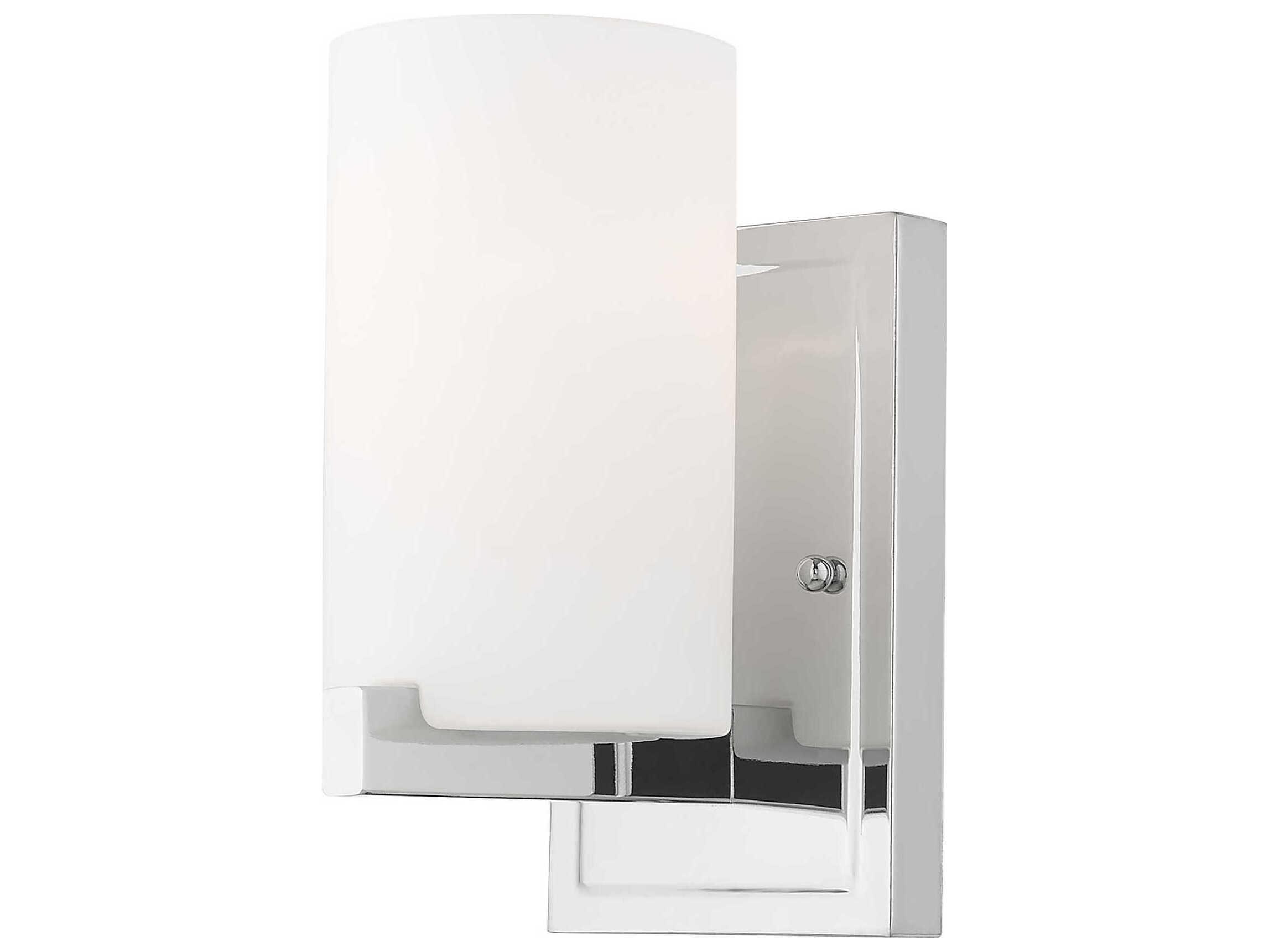 Livex Lighting Astoria 1-Light Polished Chrome Glass Wall Sconce