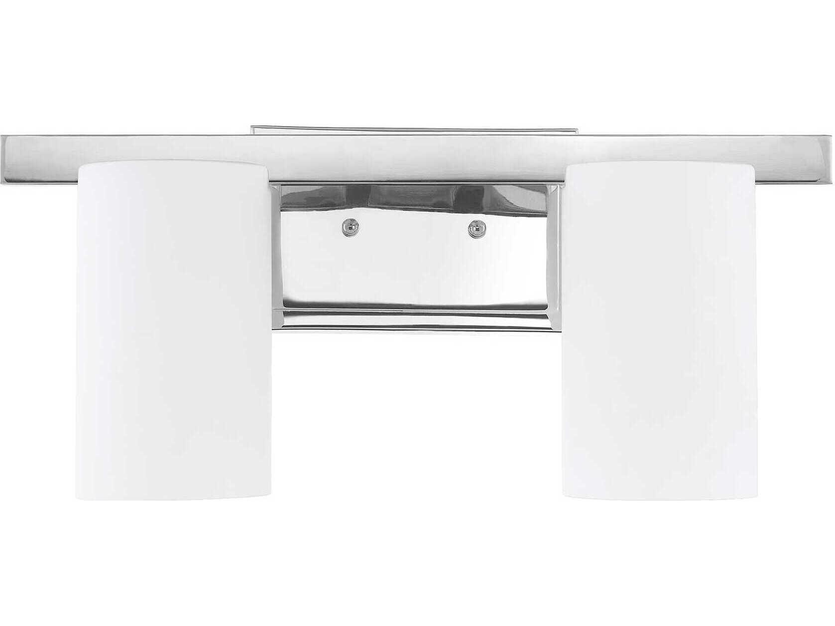 Livex Lighting Astoria 2-Light Polished Chrome Glass Vanity Light