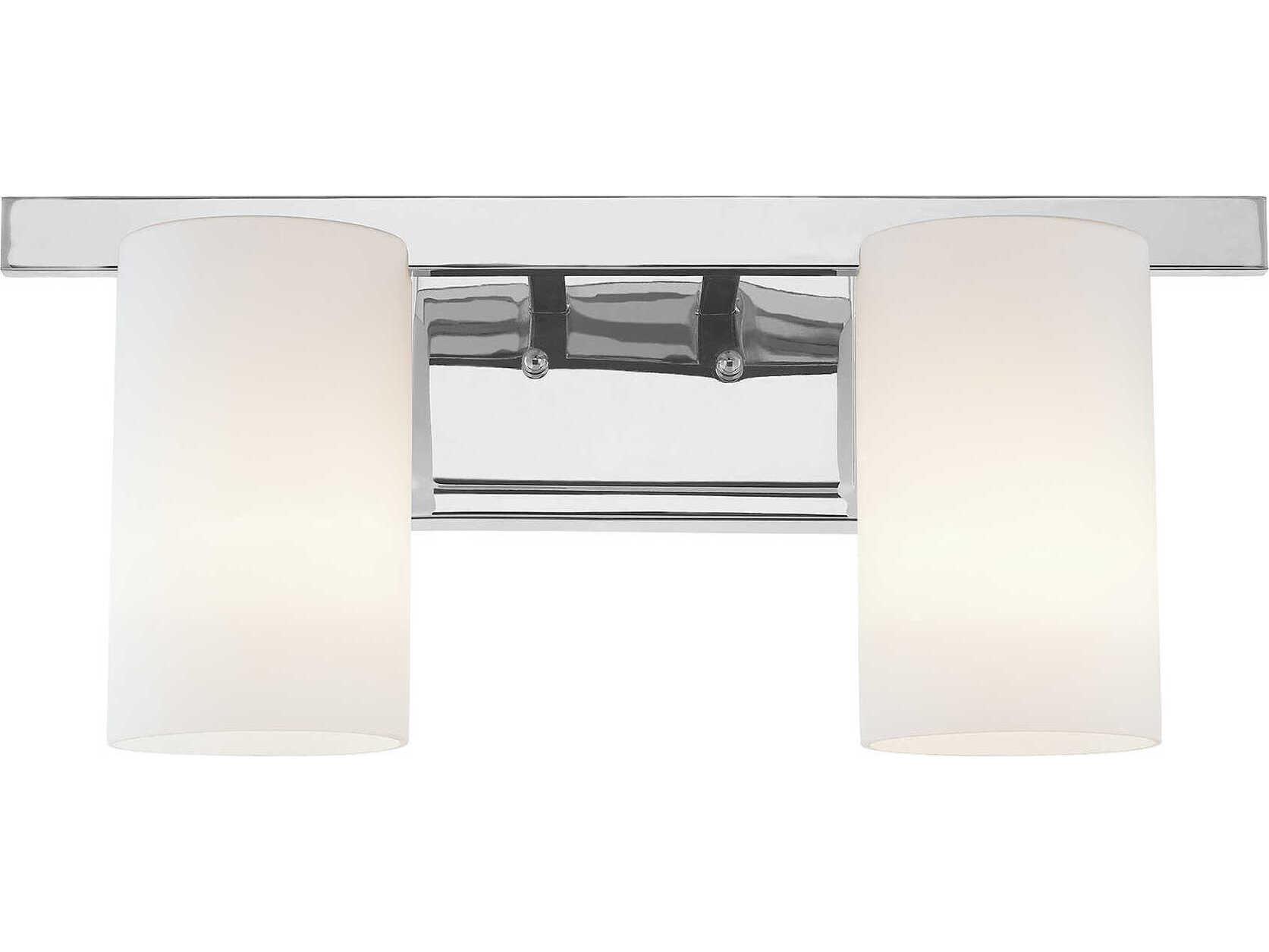 Livex Lighting Astoria 2-Light Polished Chrome Glass Vanity Light
