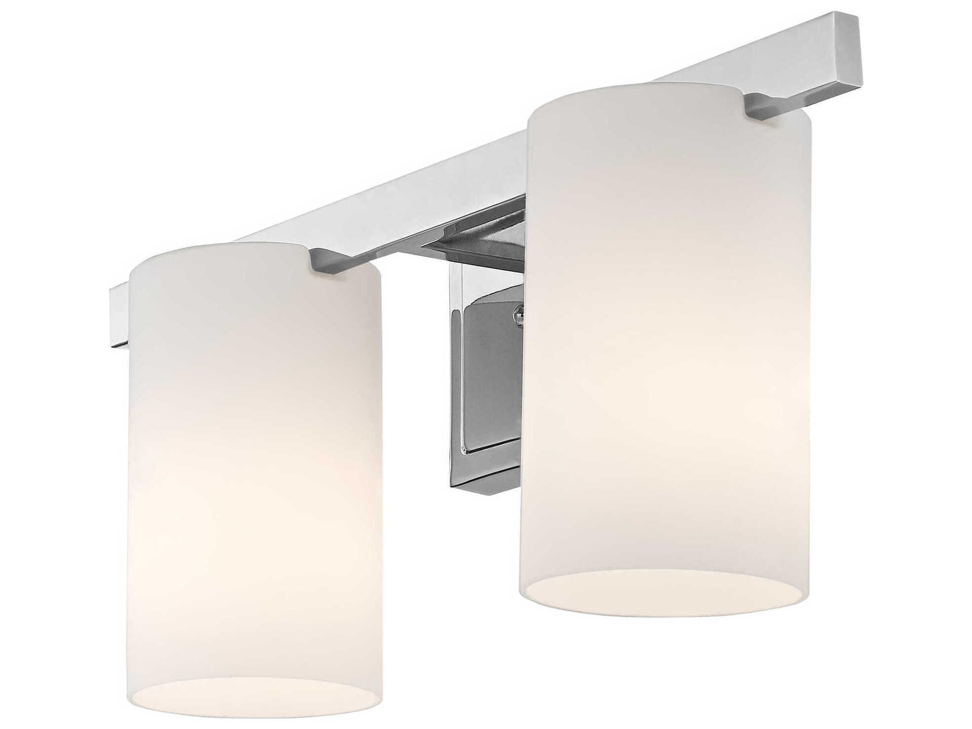 Livex Lighting Astoria 2-Light Polished Chrome Glass Vanity Light