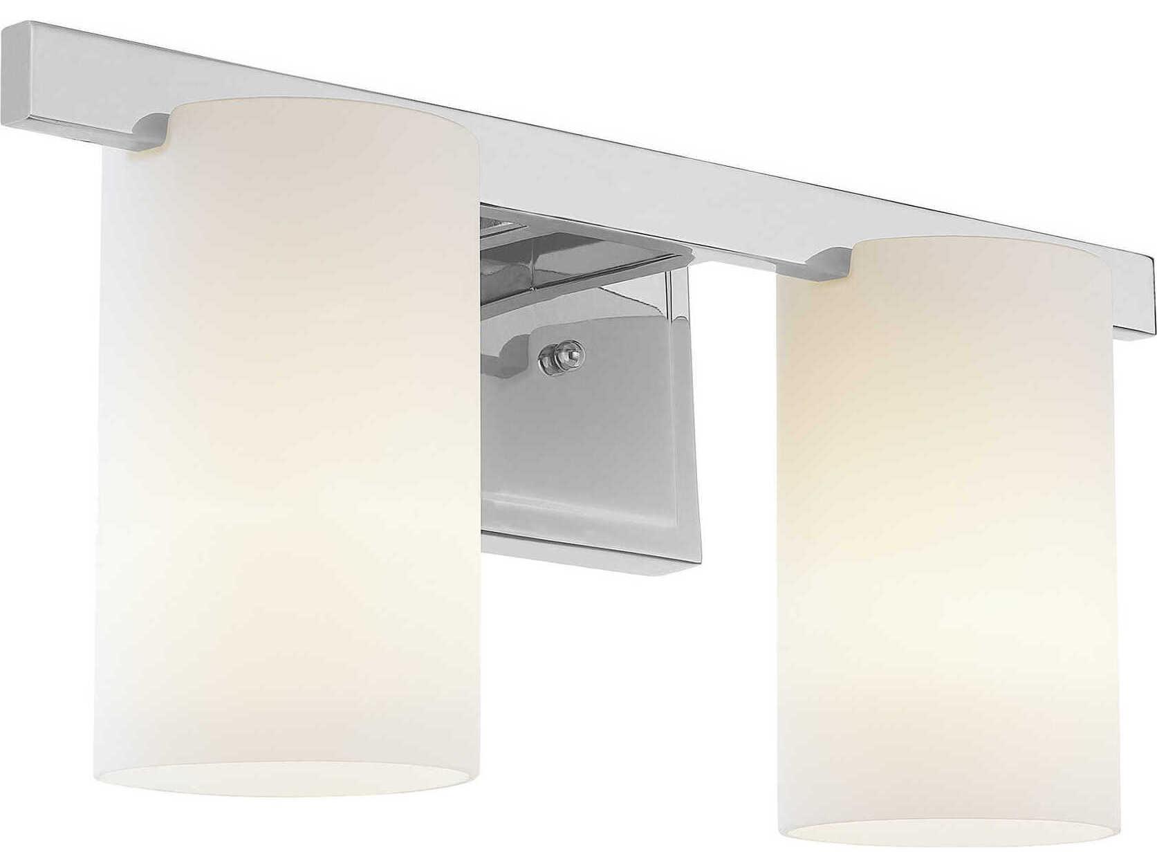 Livex Lighting Astoria 2-Light Polished Chrome Glass Vanity Light