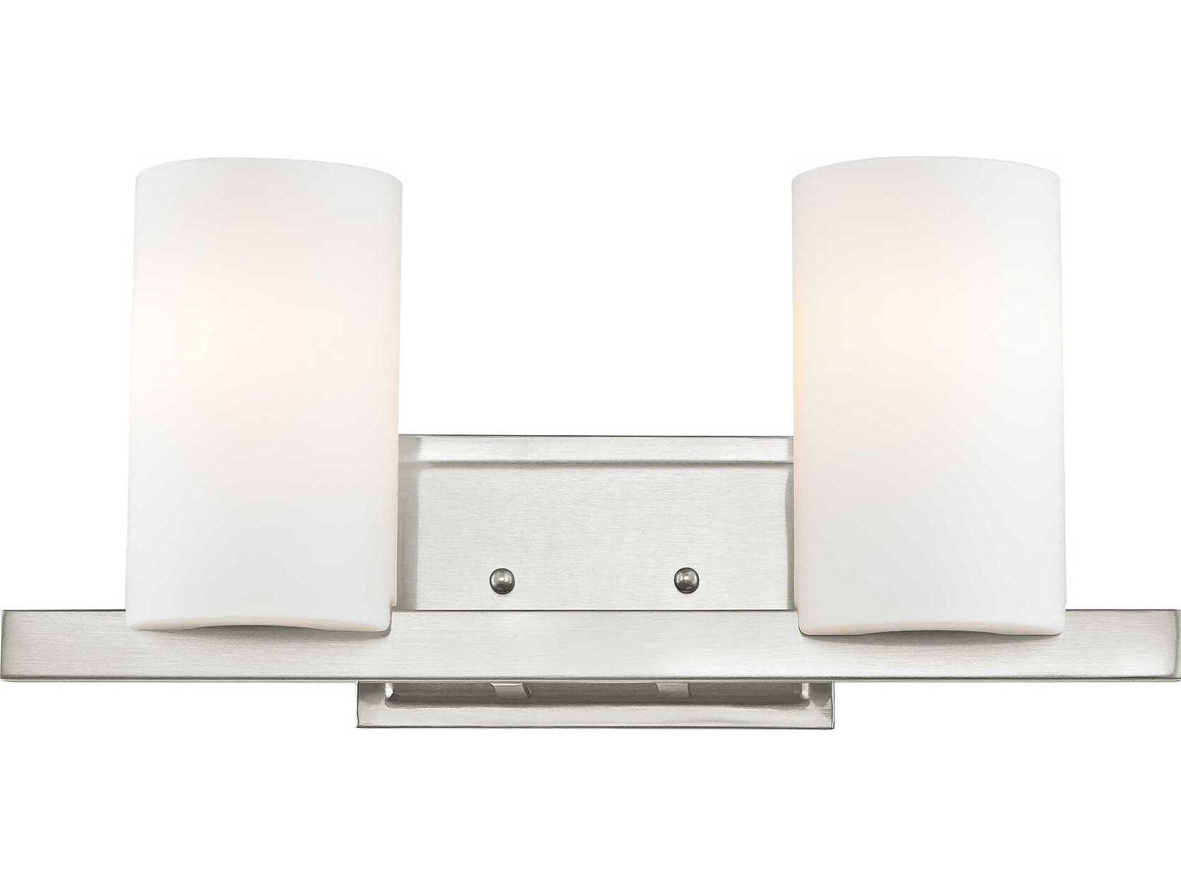 Livex Lighting Astoria 2-Light Brushed Nickel Glass Vanity Light