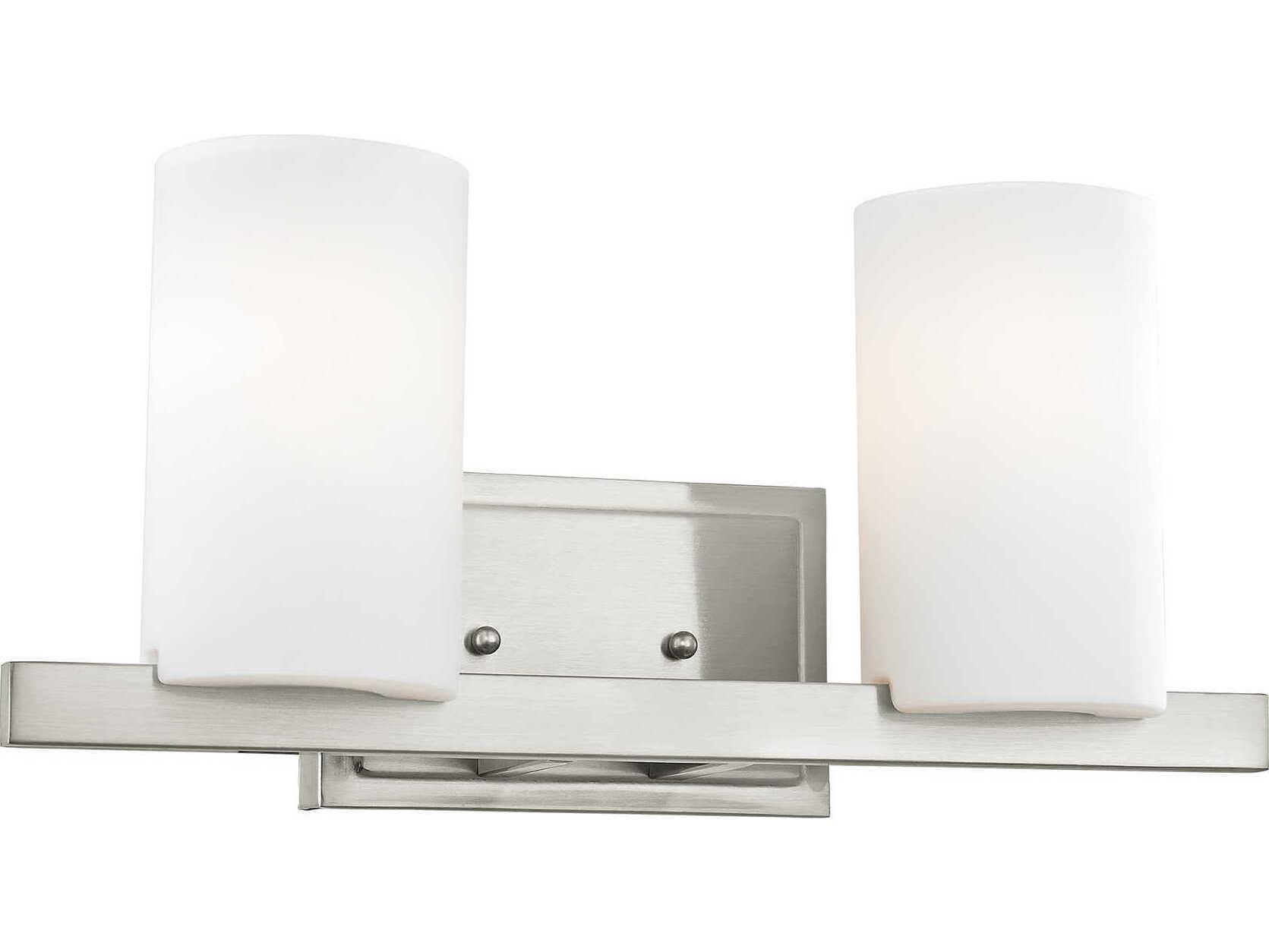 Livex Lighting Astoria 2-Light Brushed Nickel Glass Vanity Light