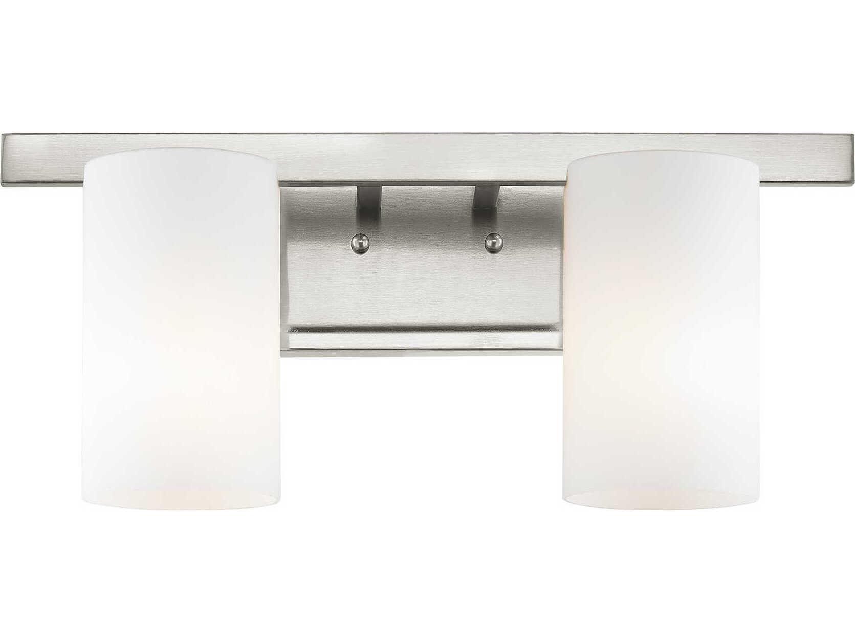 Livex Lighting Astoria 2-Light Brushed Nickel Glass Vanity Light