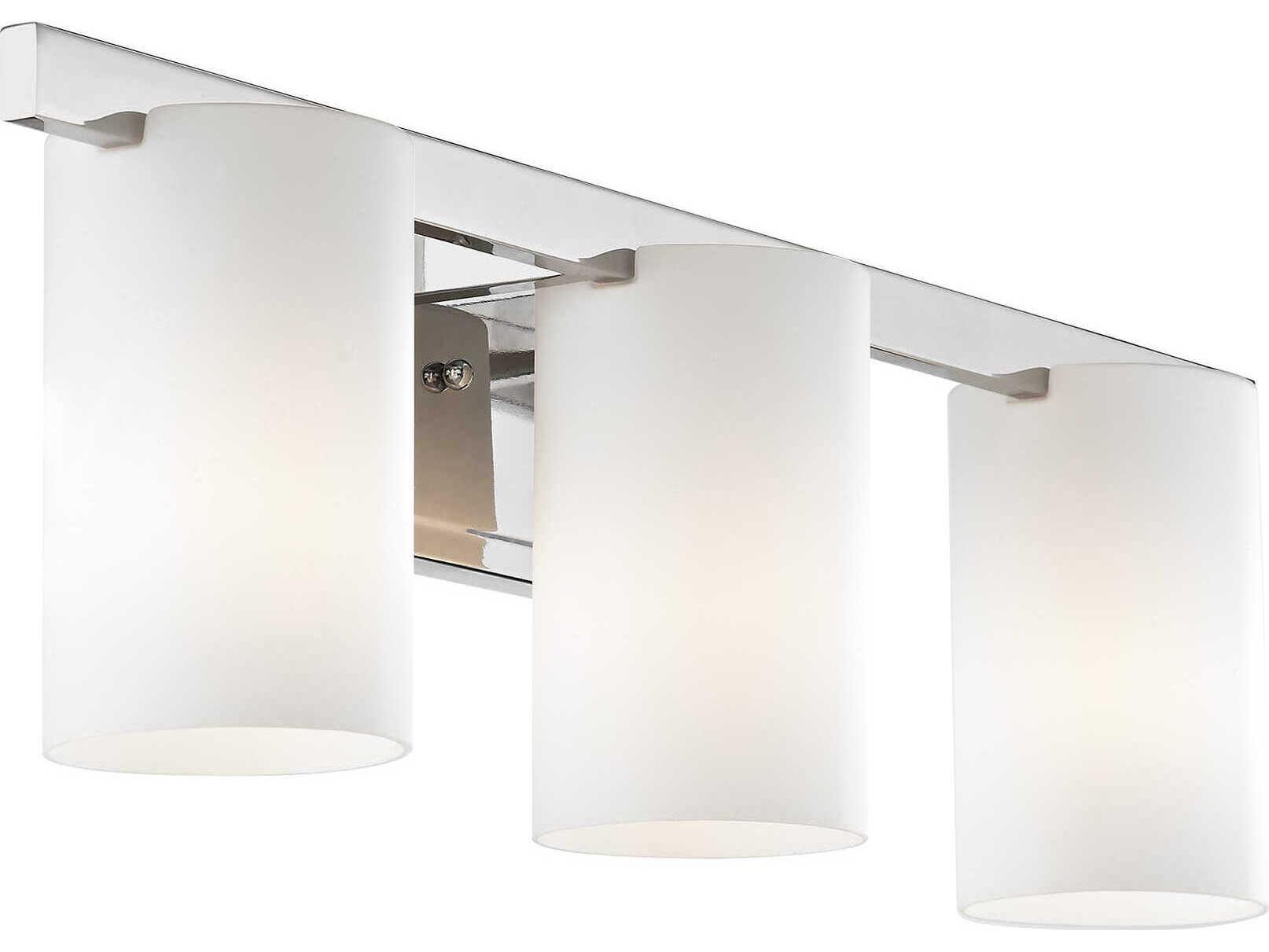 Livex Lighting Astoria 3-Light Polished Chrome Glass Vanity Light