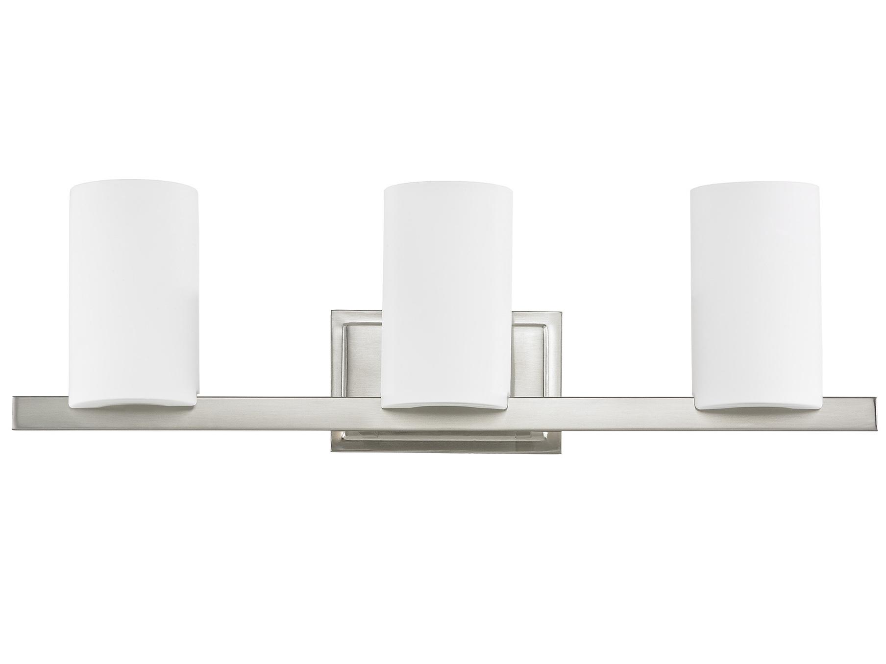 Livex Lighting Astoria 3-Light Brushed Nickel Glass Vanity Light