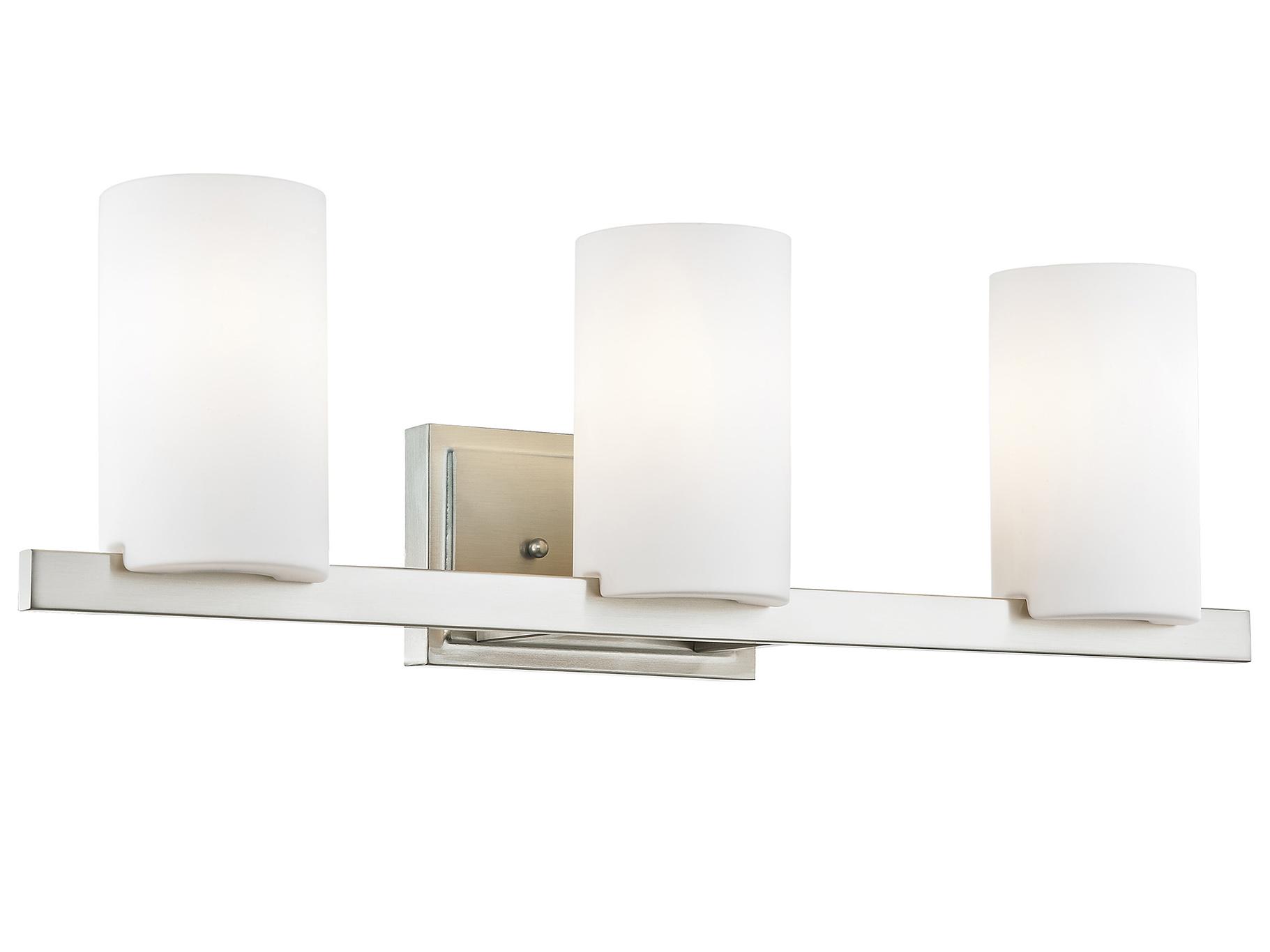 Livex Lighting Astoria 3-Light Brushed Nickel Glass Vanity Light