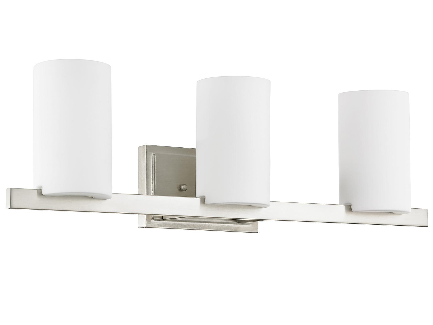 Livex Lighting Astoria 3-Light Brushed Nickel Glass Vanity Light