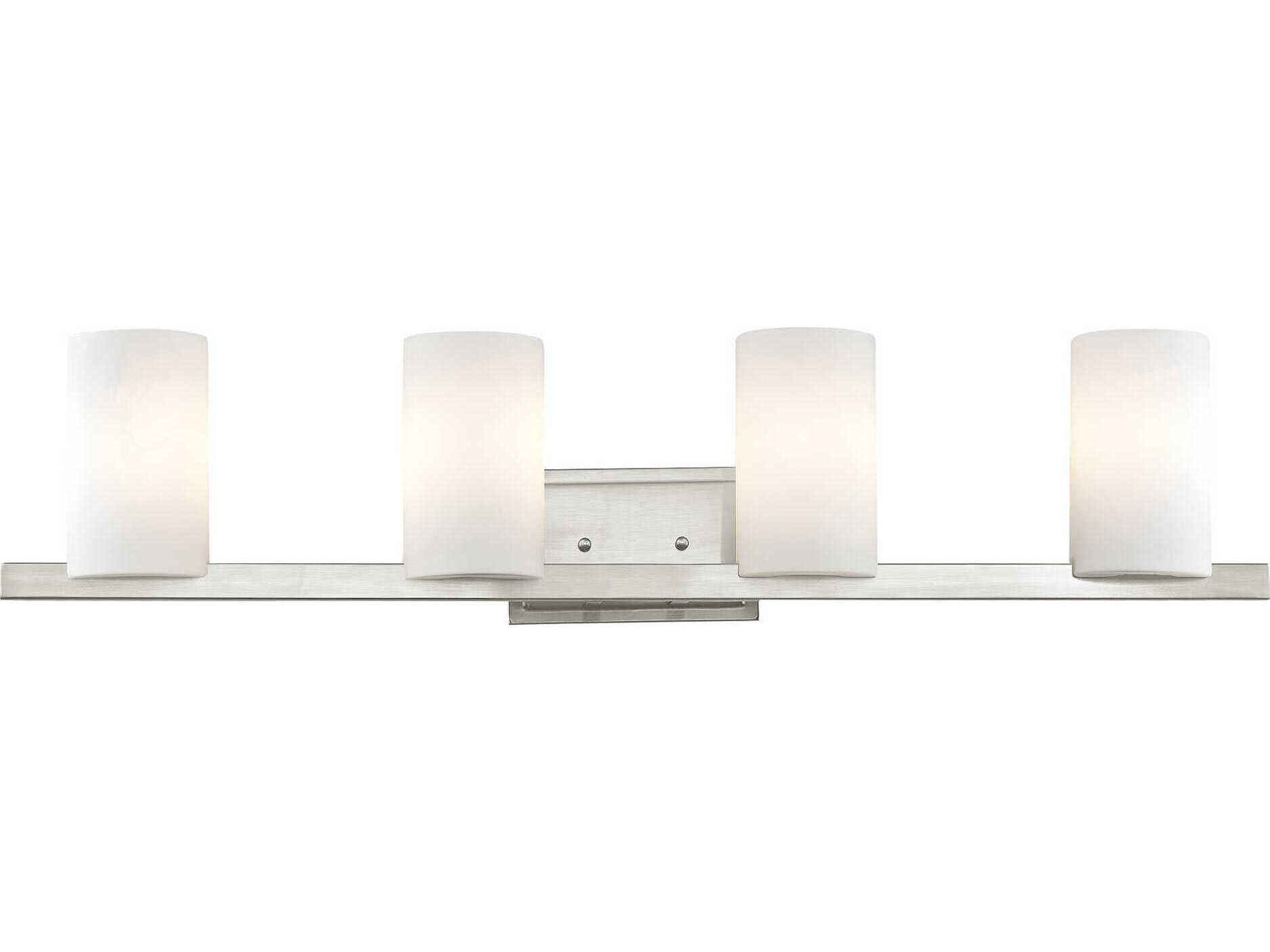 Livex Lighting Astoria 4-Light Brushed Nickel Glass Vanity Light