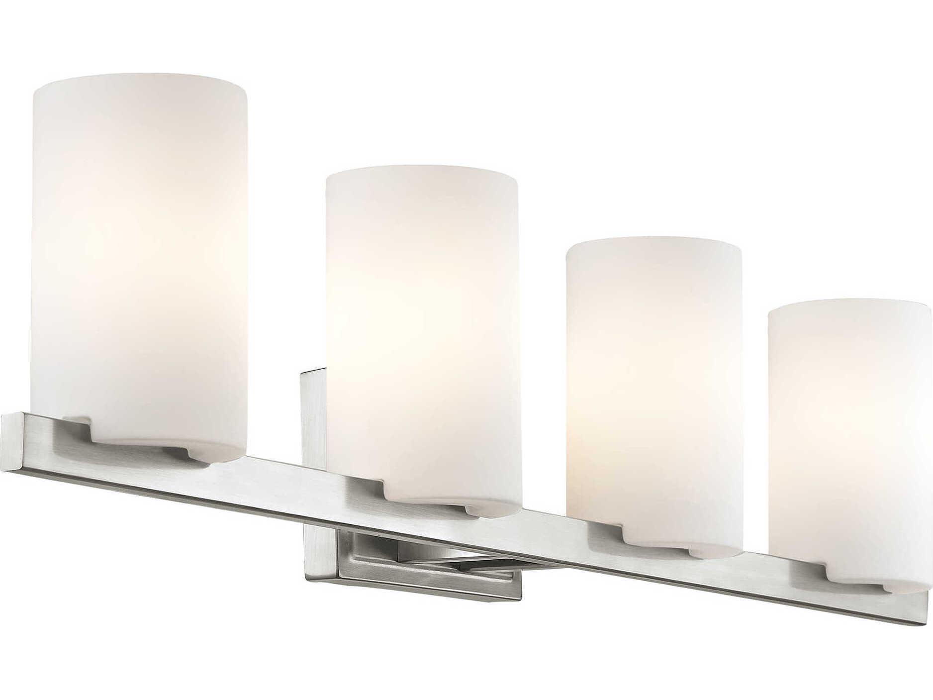 Livex Lighting Astoria 4-Light Brushed Nickel Glass Vanity Light