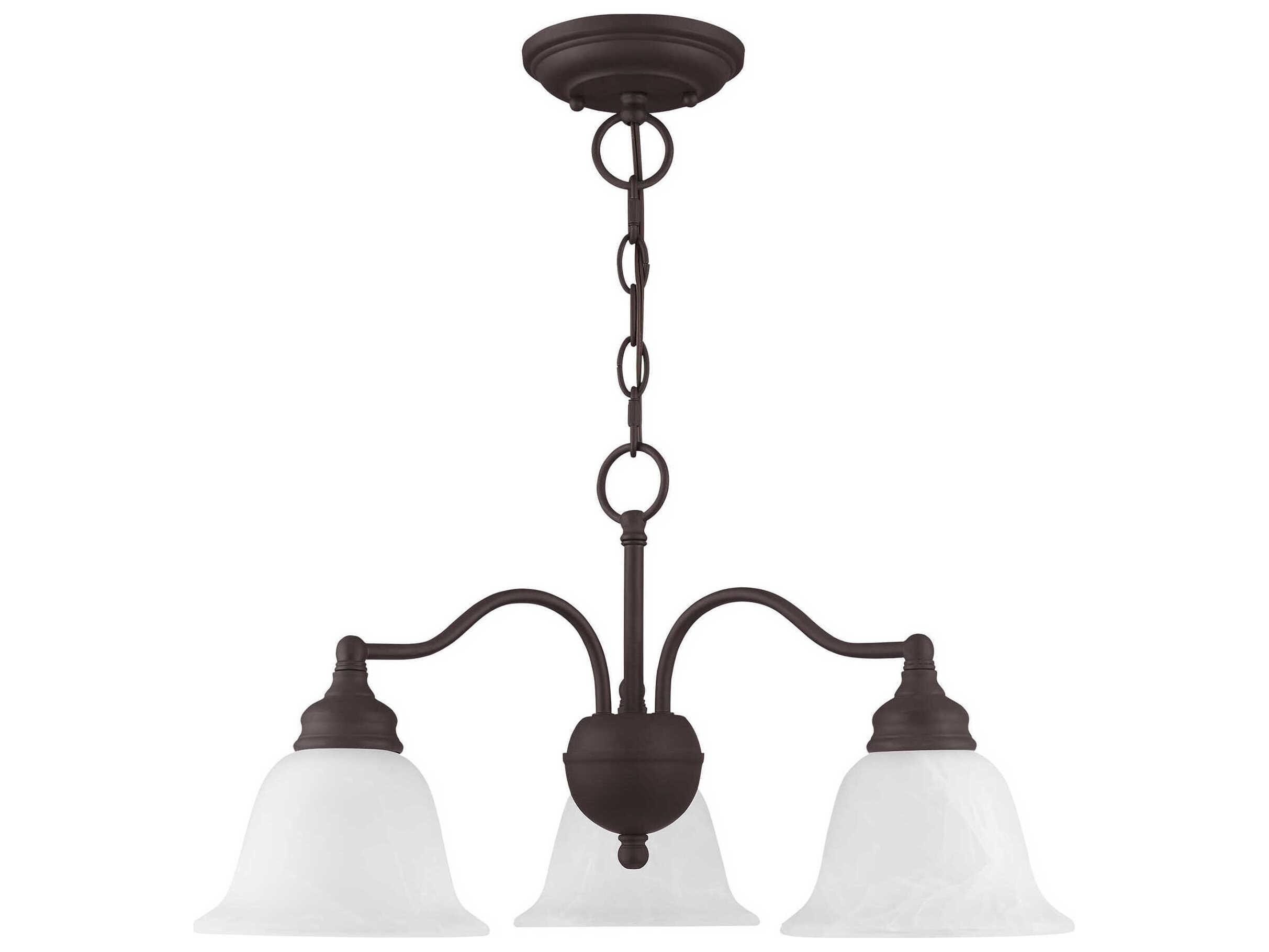 Livex Lighting Essex 3-Light Bronze Glass Bell Chandelier