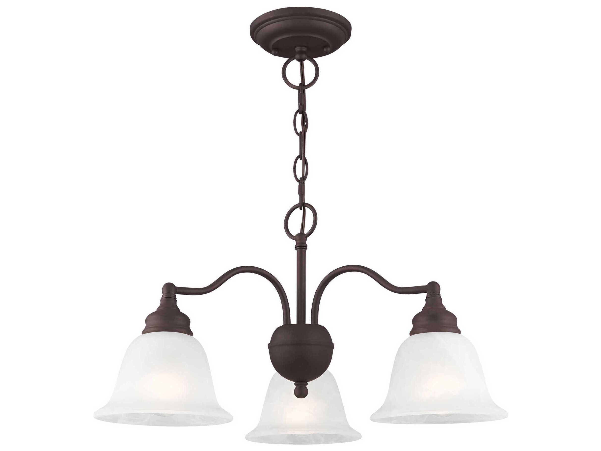 Livex Lighting Essex 3-Light Bronze Glass Bell Chandelier