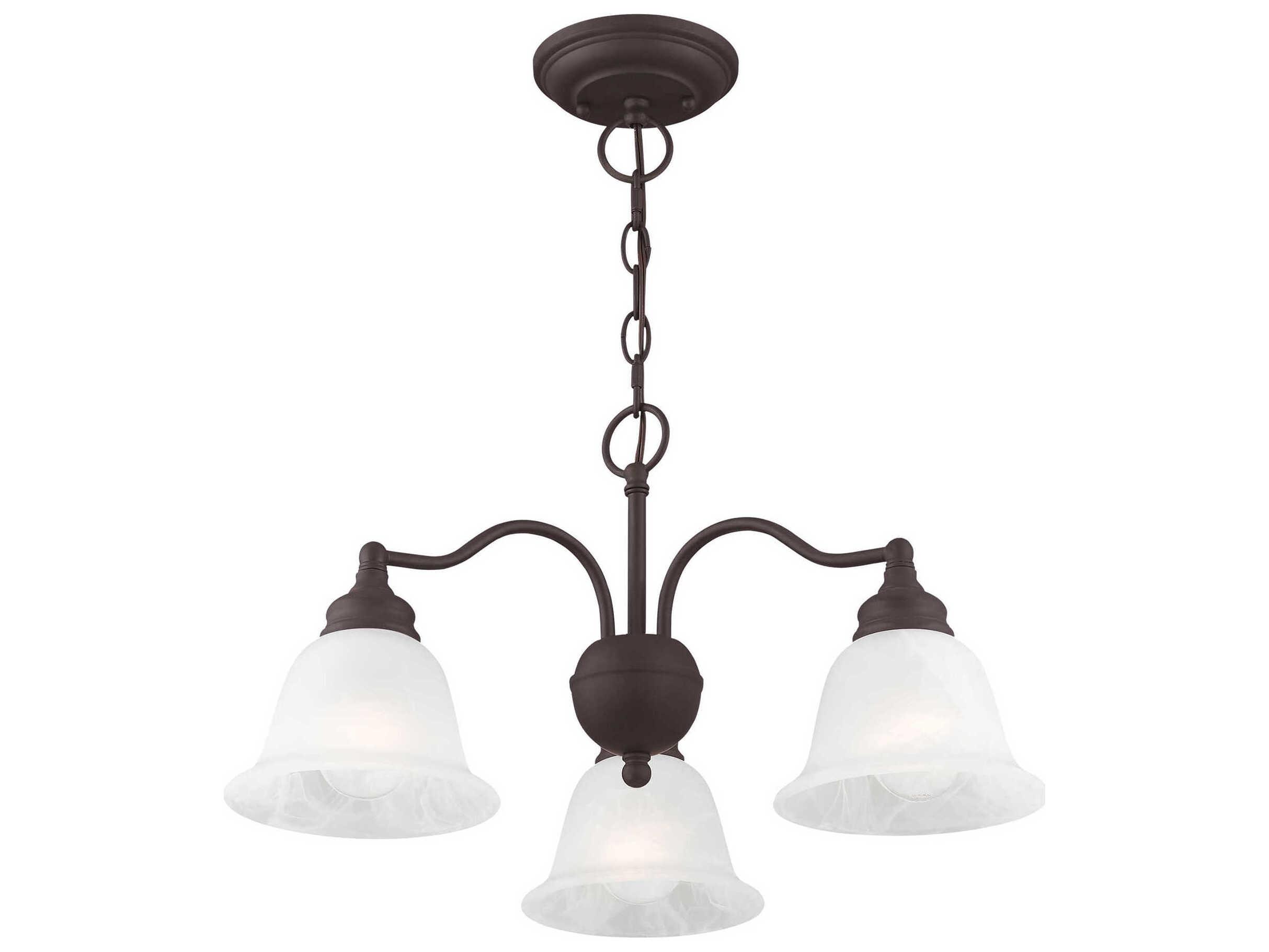 Livex Lighting Essex 3-Light Bronze Glass Bell Chandelier