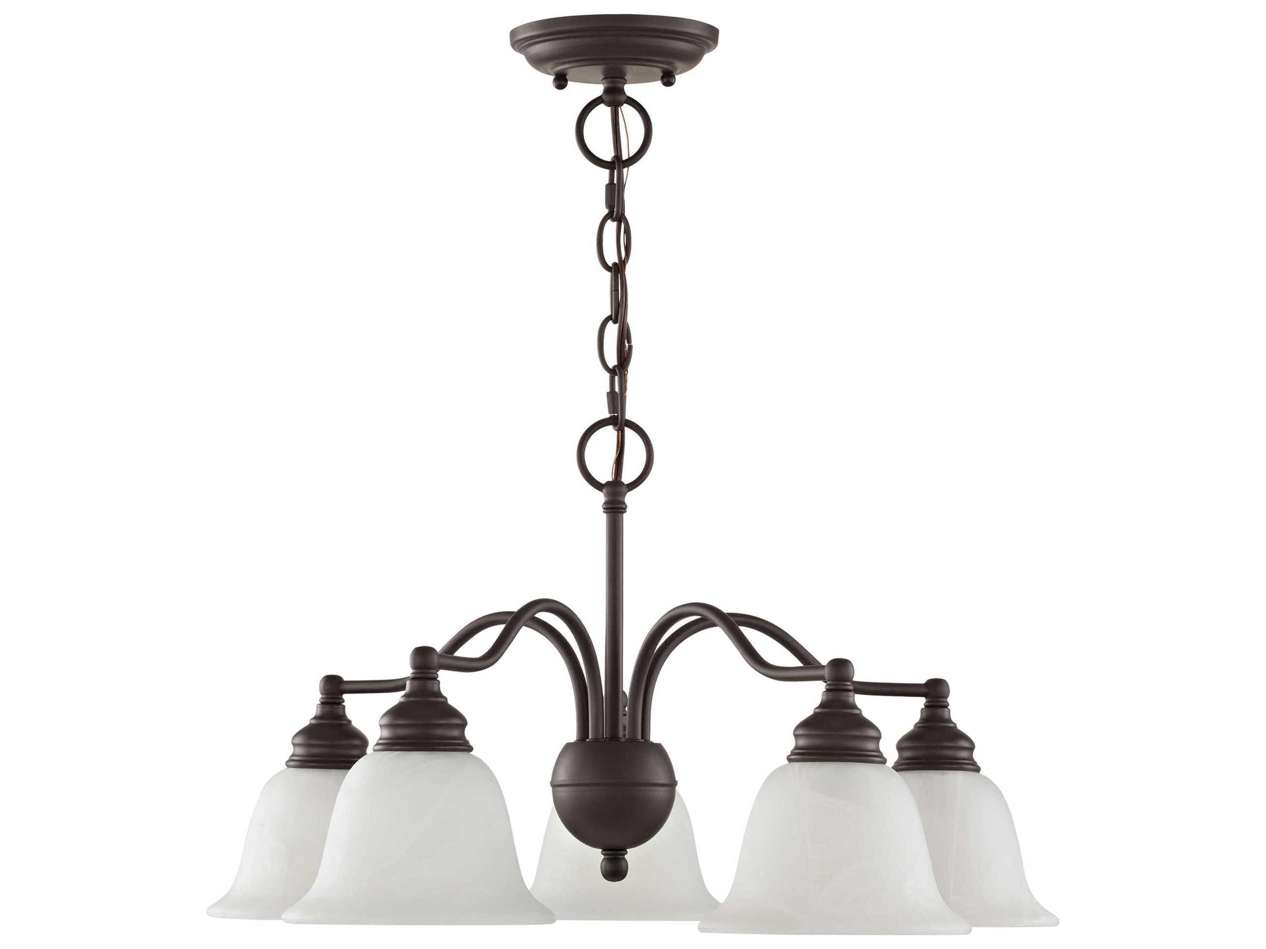 Livex Lighting Essex 5-Light Bronze Glass Bell Chandelier