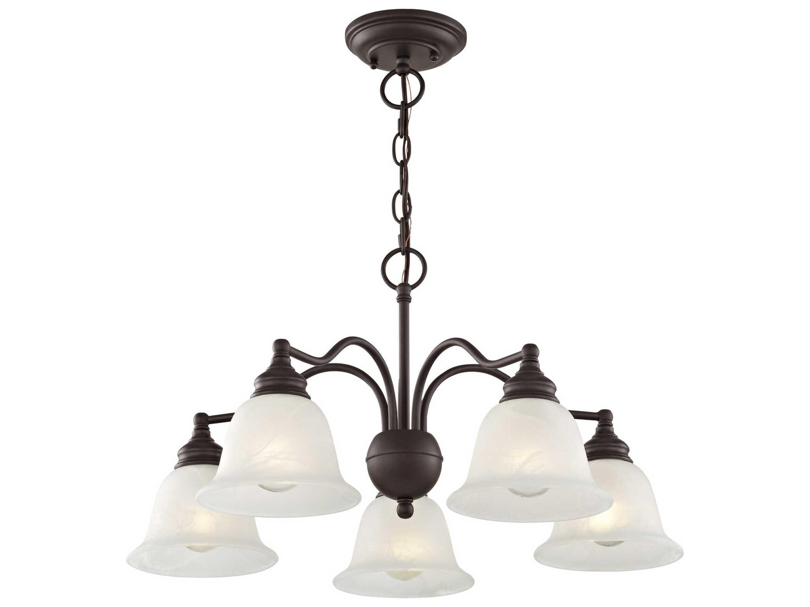 Livex Lighting Essex 5-Light Bronze Glass Bell Chandelier