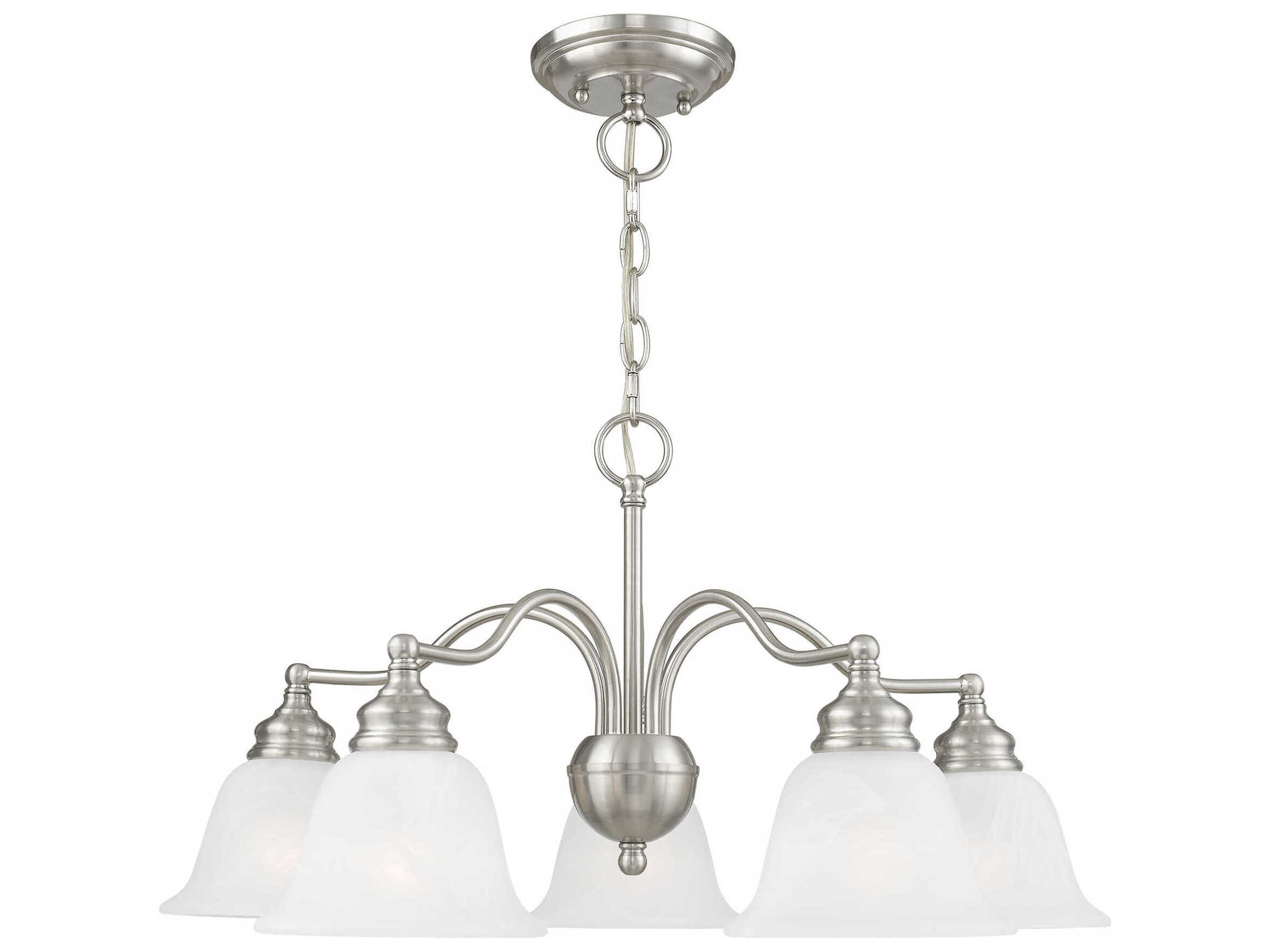 Livex Lighting Essex 5-Light Brushed Nickel Glass Bell Chandelier