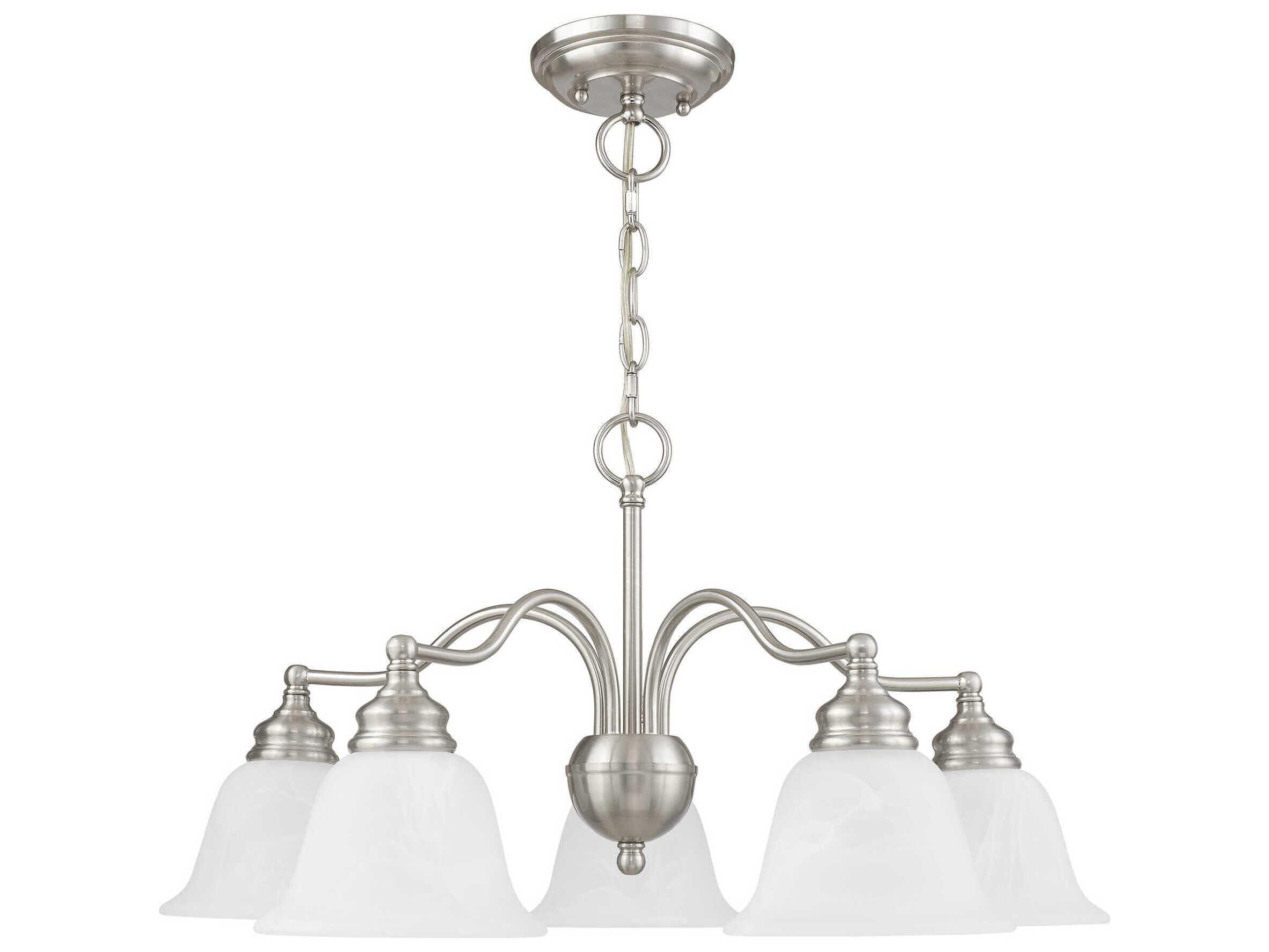 Livex Lighting Essex 5-Light Brushed Nickel Glass Bell Chandelier