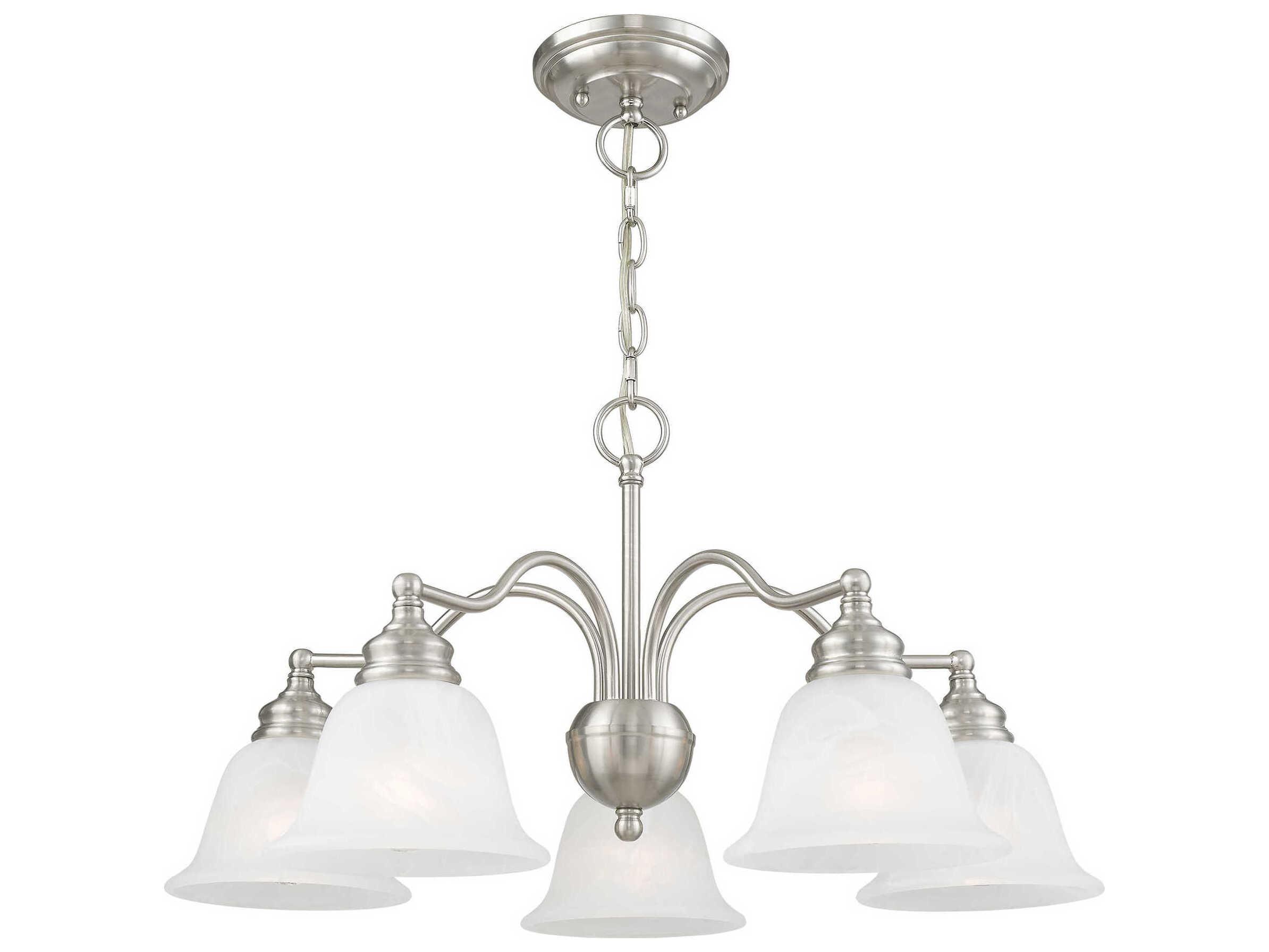 Livex Lighting Essex 5-Light Brushed Nickel Glass Bell Chandelier