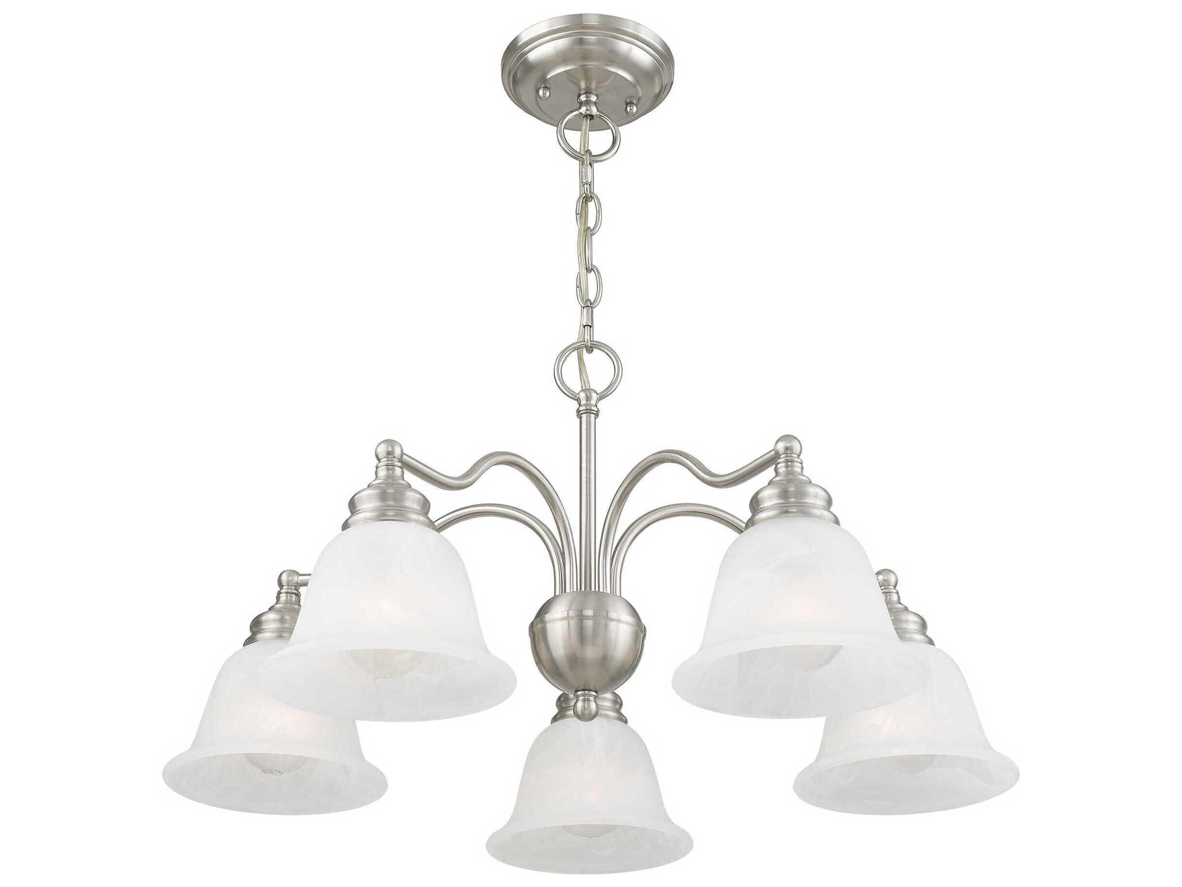 Livex Lighting Essex 5-Light Brushed Nickel Glass Bell Chandelier