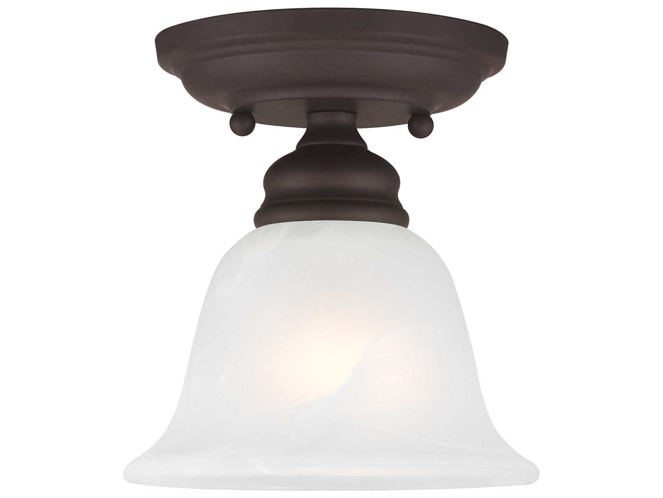 Livex Lighting Essex 1-Light Bronze Glass Bell Semi Flush Mount