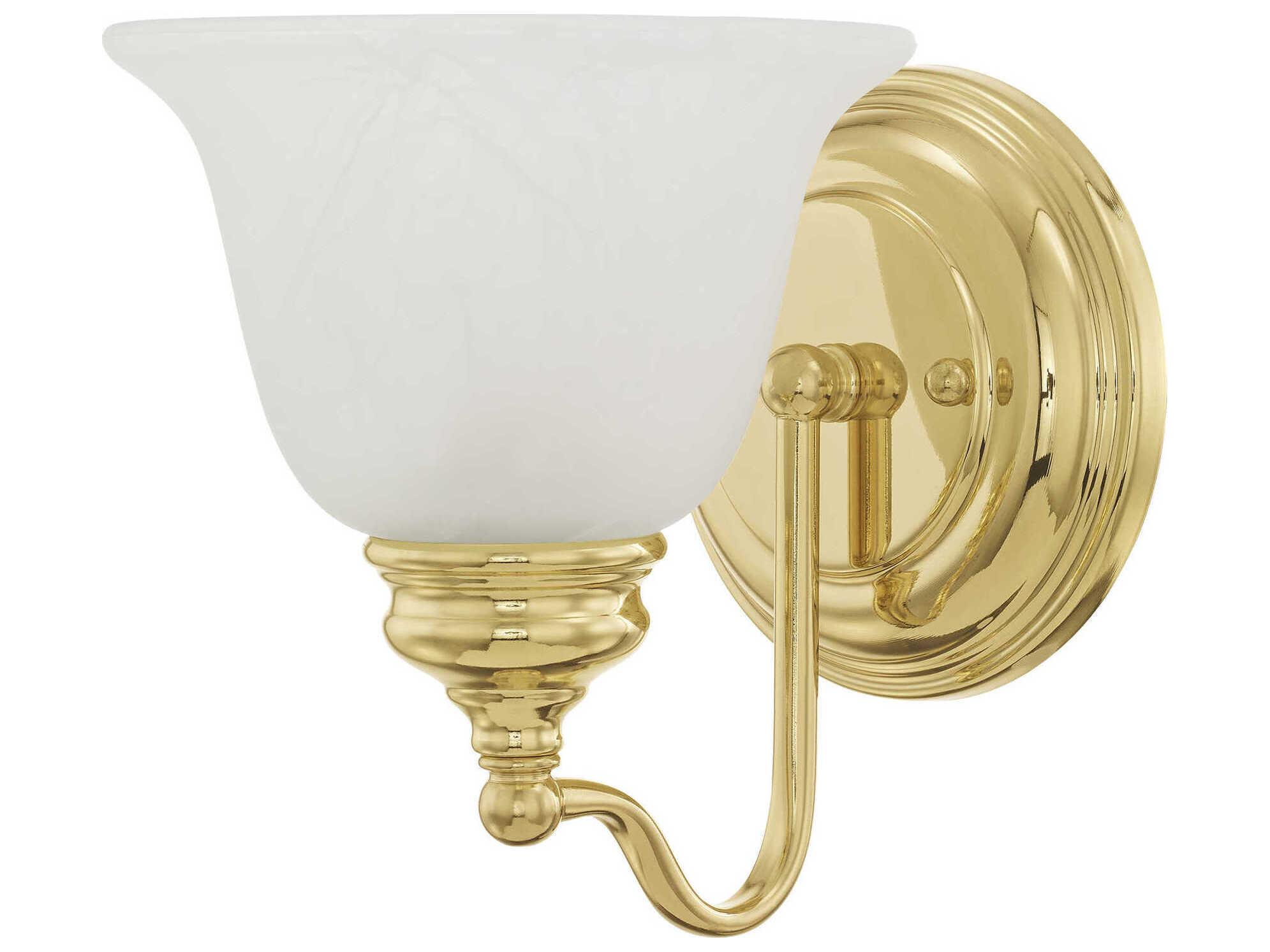 Livex Lighting Essex 1-Light Polished Brass Glass Wall Sconce