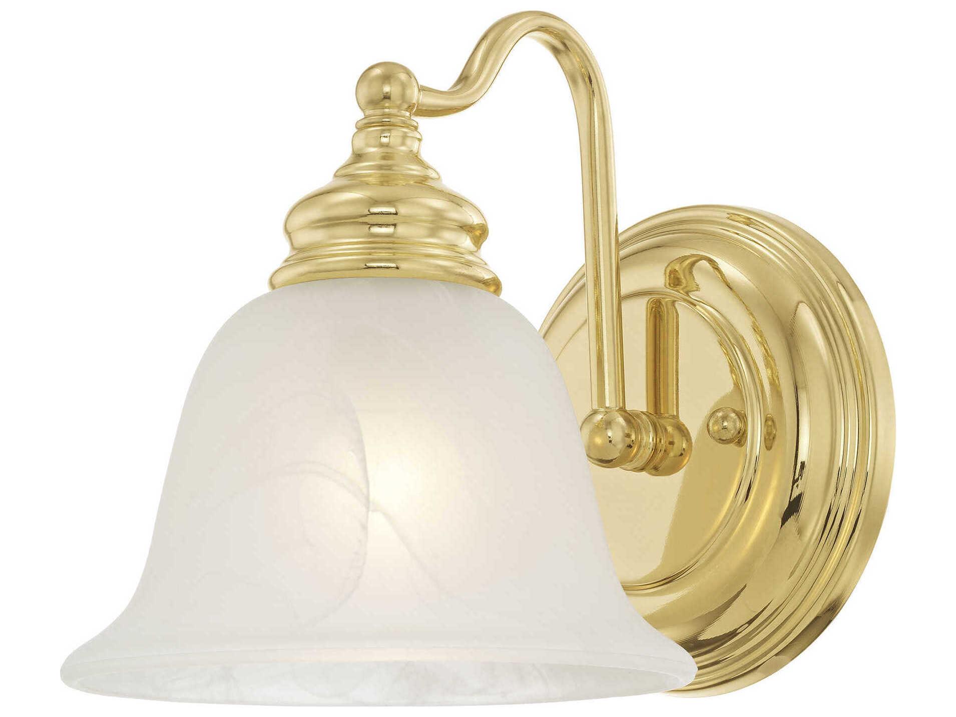 Livex Lighting Essex 1-Light Polished Brass Glass Wall Sconce