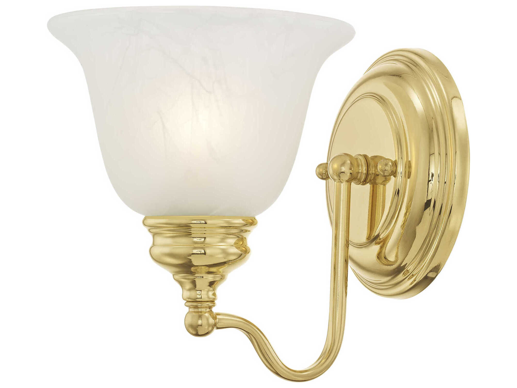 Livex Lighting Essex 1-Light Polished Brass Glass Wall Sconce