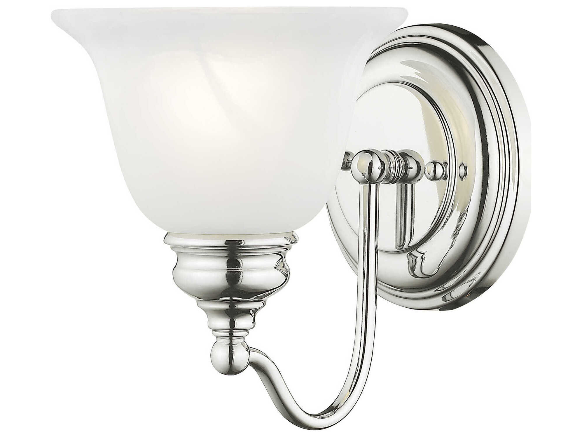 Livex Lighting Essex 1-Light Polished Chrome Glass Wall Sconce