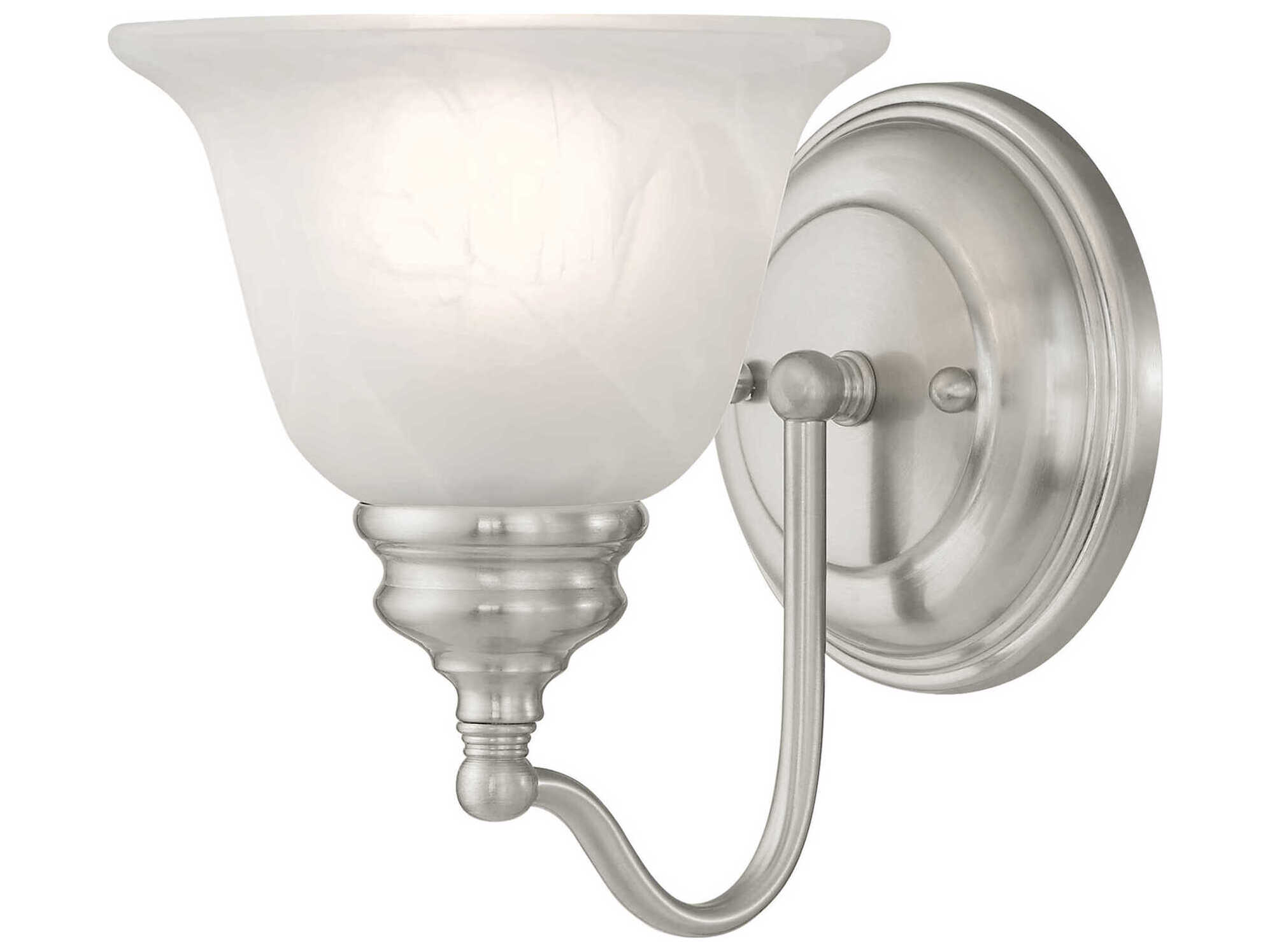 Livex Lighting Essex 1-Light Brushed Nickel Glass Wall Sconce