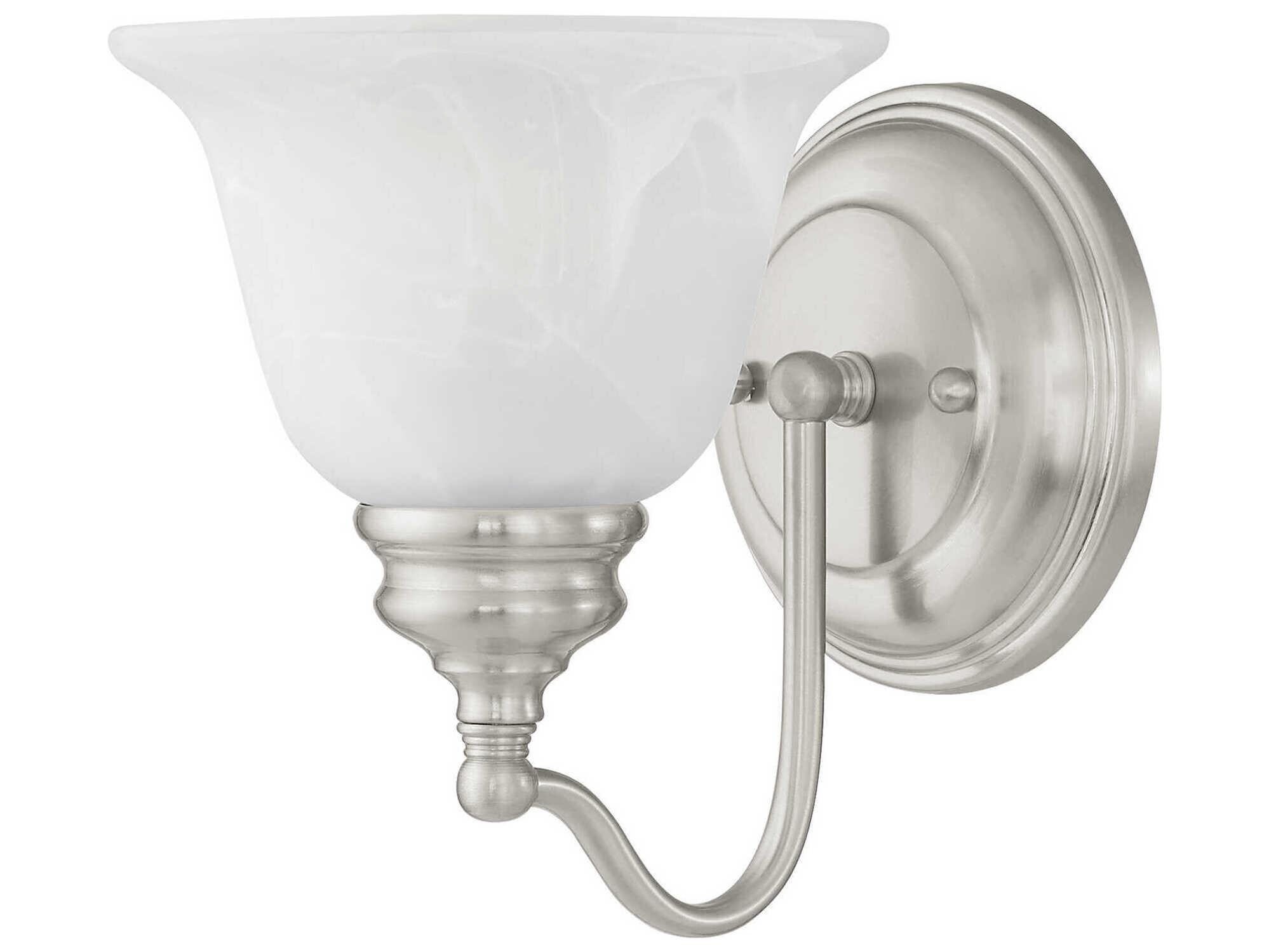 Livex Lighting Essex 1-Light Brushed Nickel Glass Wall Sconce