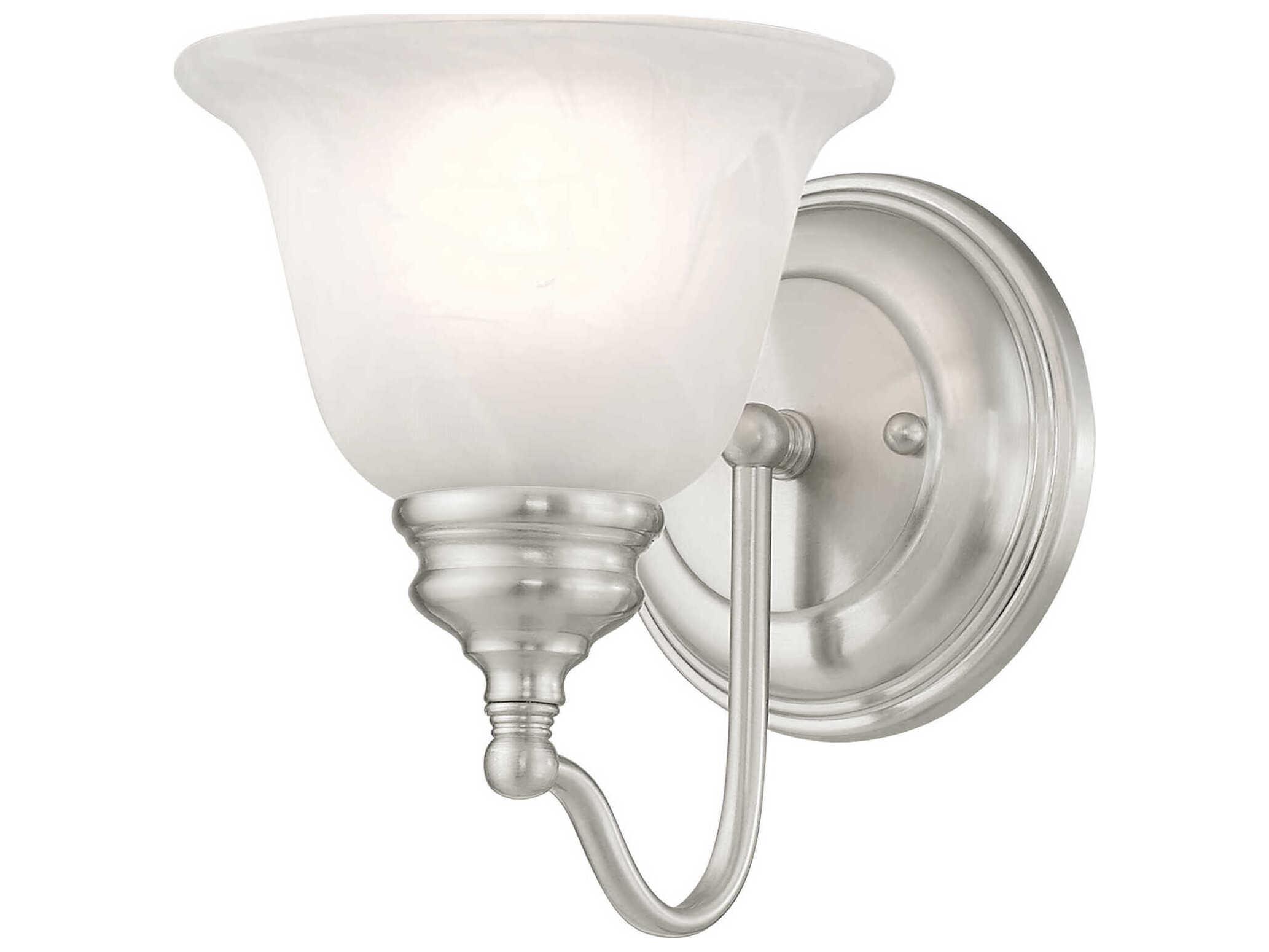 Livex Lighting Essex 1-Light Brushed Nickel Glass Wall Sconce