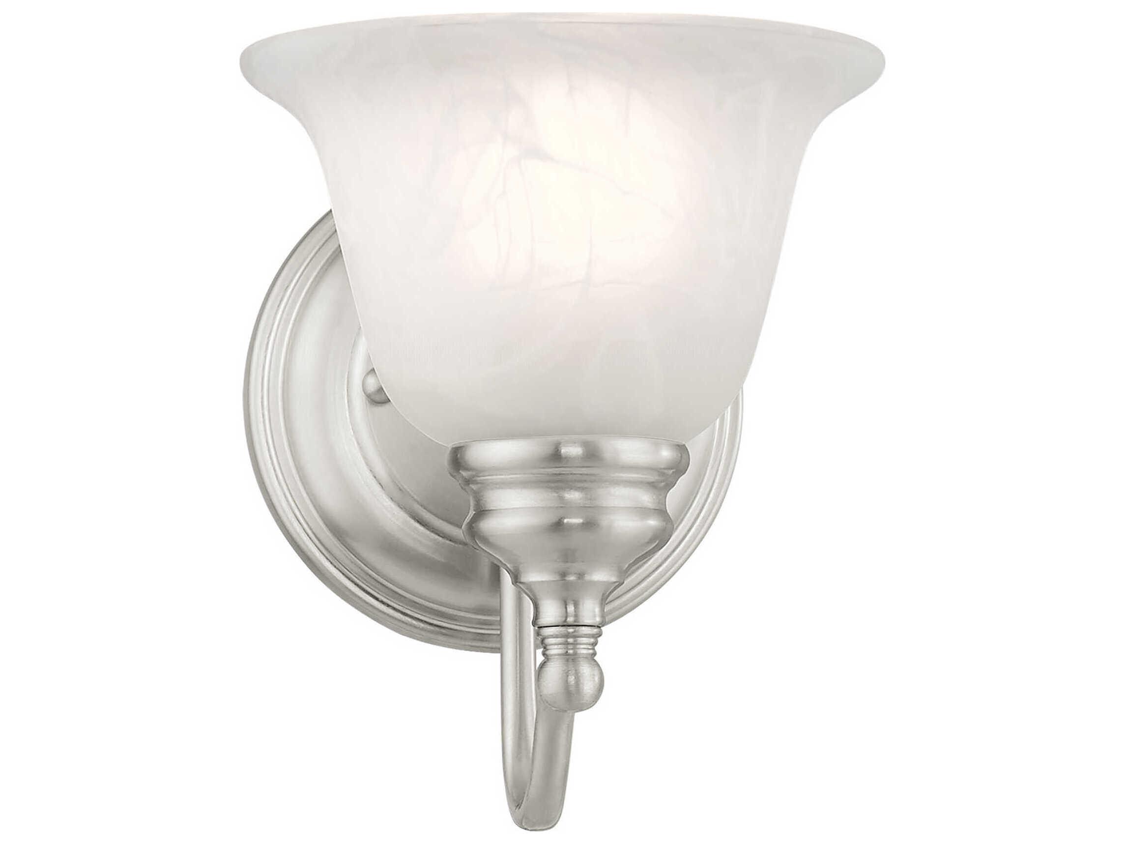 Livex Lighting Essex 1-Light Brushed Nickel Glass Wall Sconce