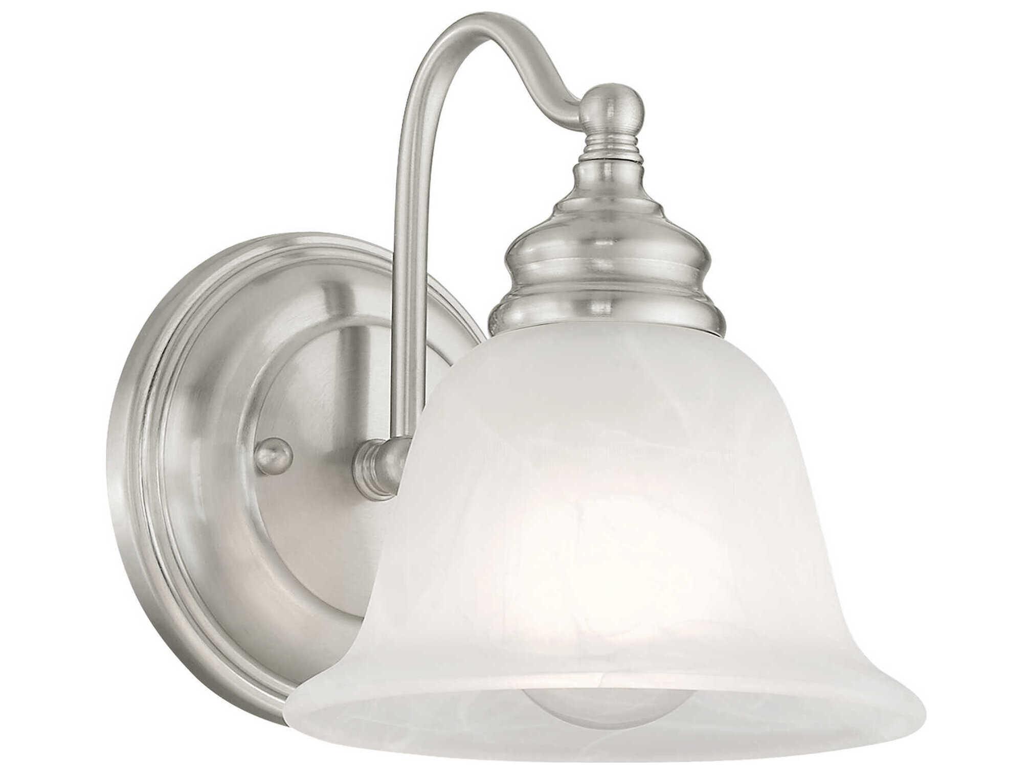 Livex Lighting Essex 1-Light Brushed Nickel Glass Wall Sconce