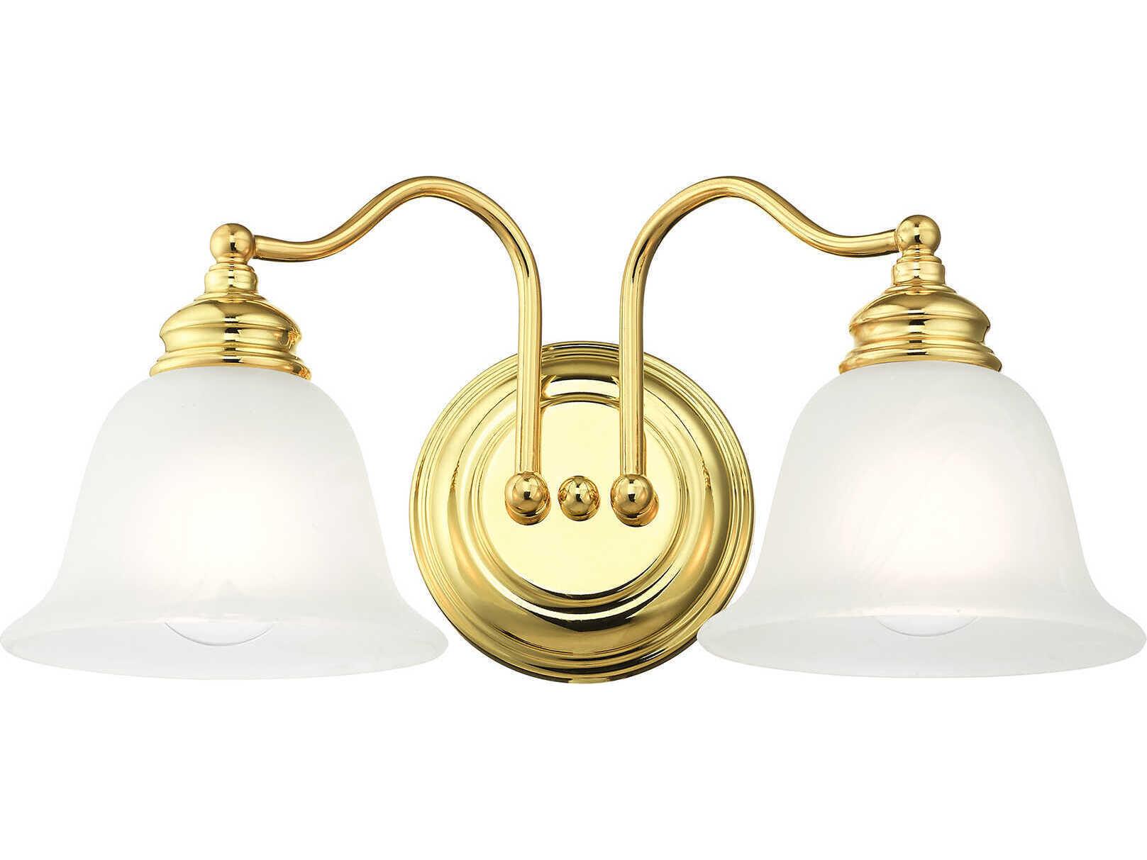 Livex Lighting Essex 2-Light Polished Brass Glass Vanity Light