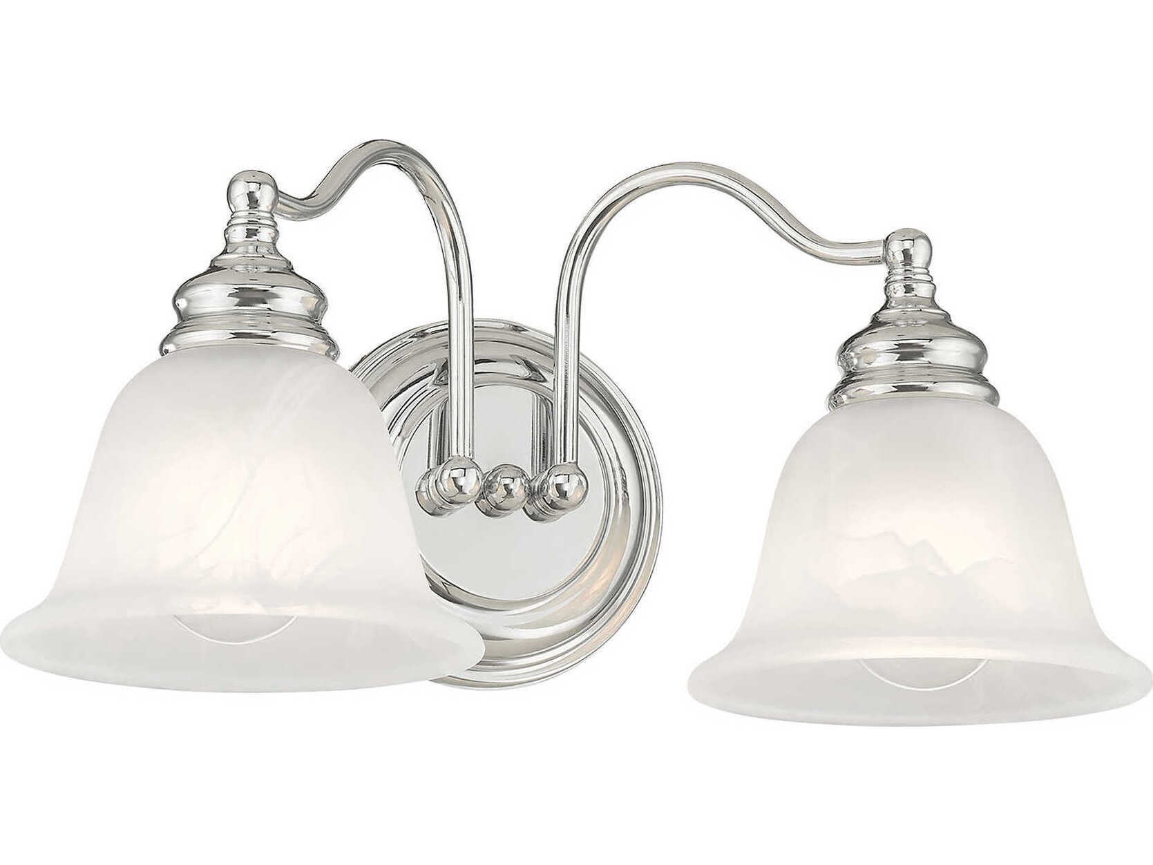 Livex Lighting Essex 2-Light Polished Chrome Glass Vanity Light