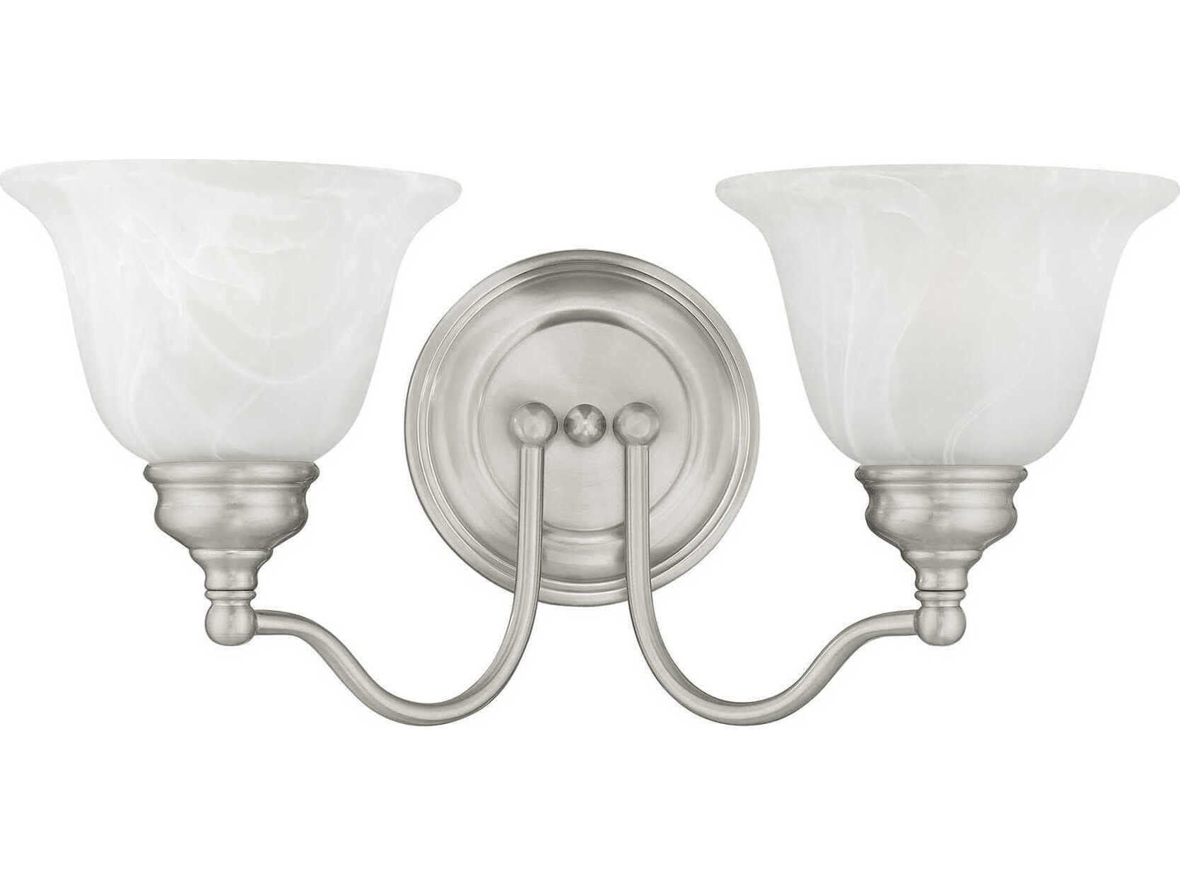 Livex Lighting Essex 2-Light Brushed Nickel Glass Vanity Light