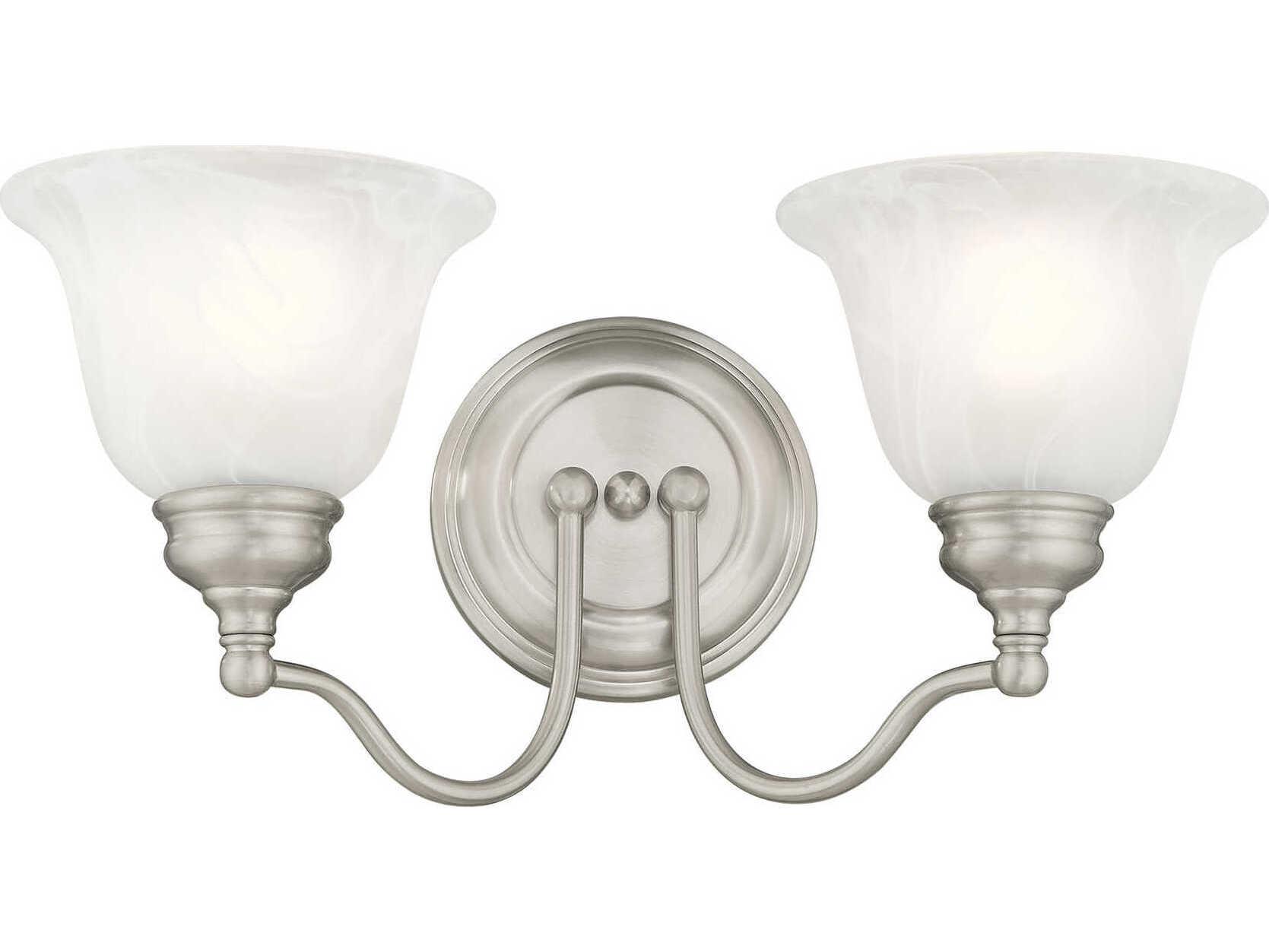 Livex Lighting Essex 2-Light Brushed Nickel Glass Vanity Light